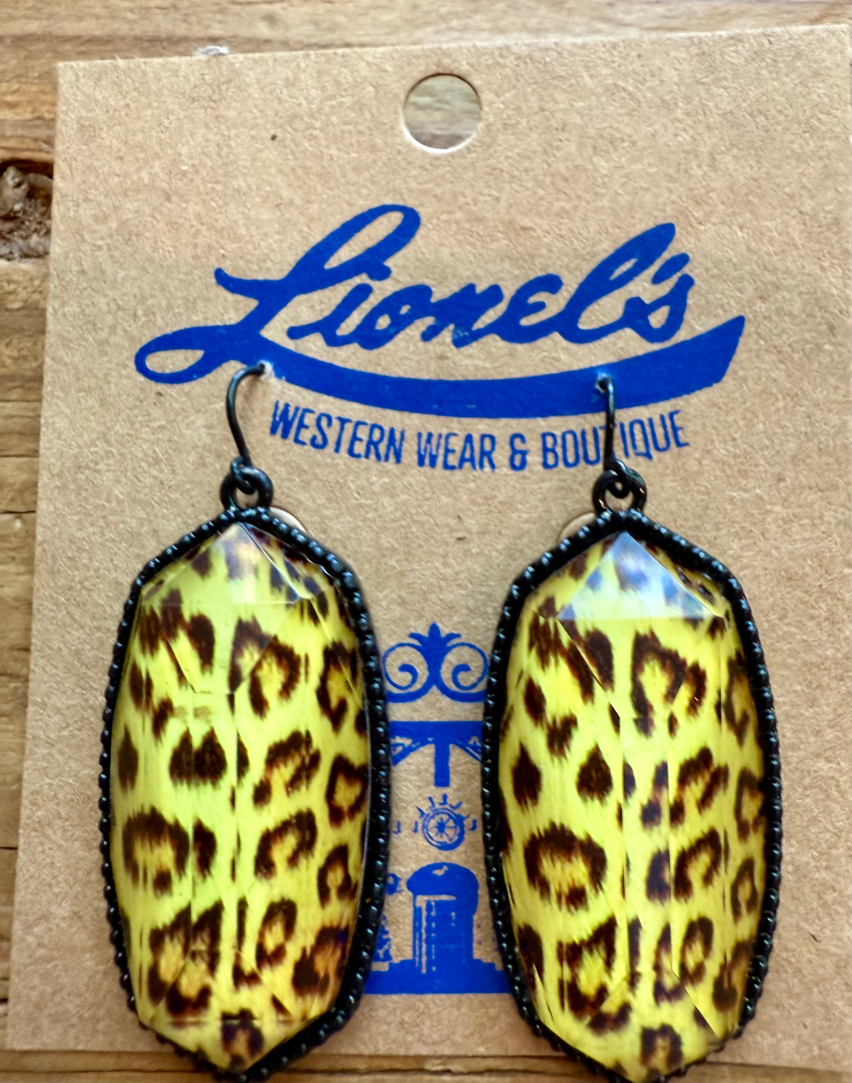 Golden Leopard Print Fashion Earrings