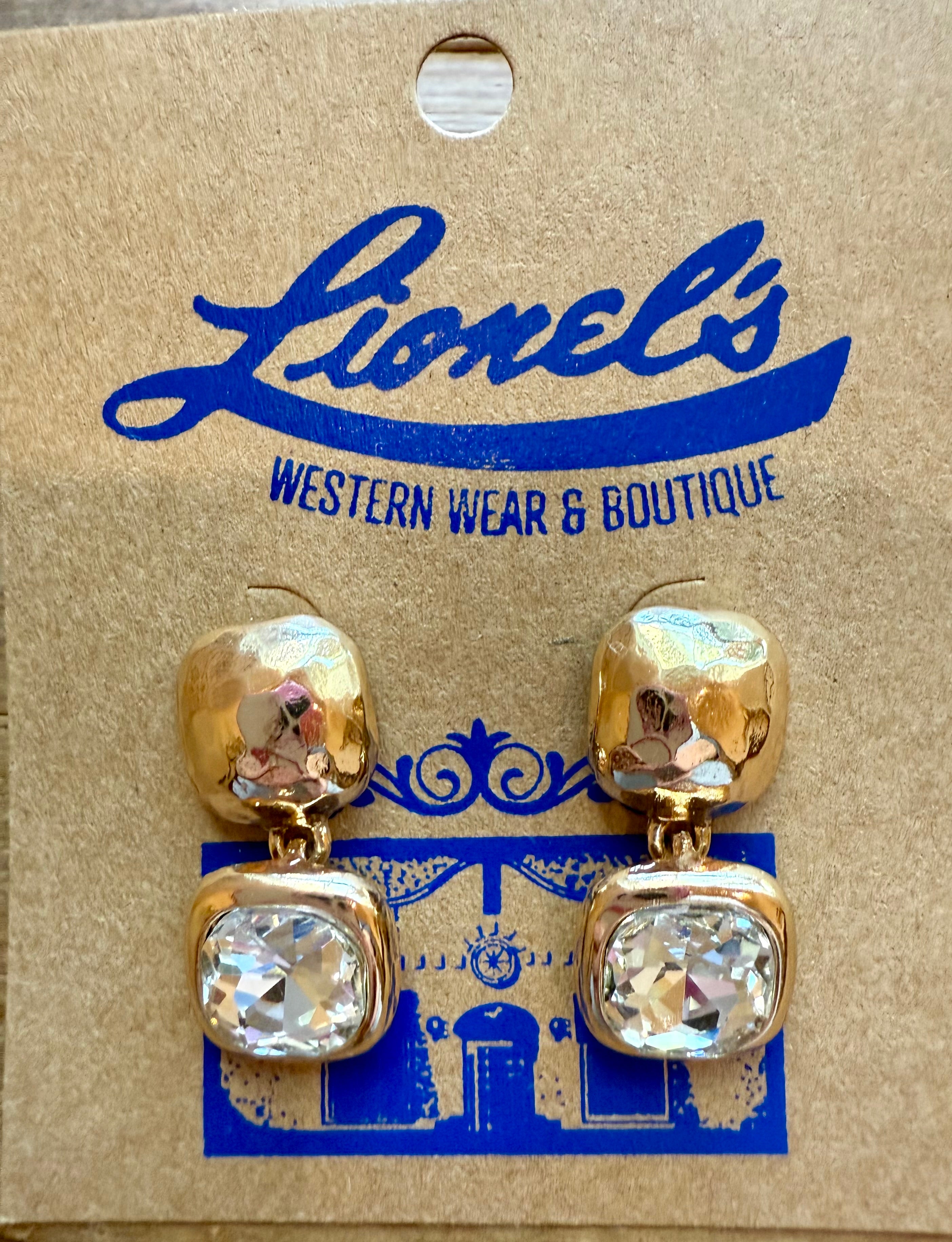 Gold Crystal Drop Earrings