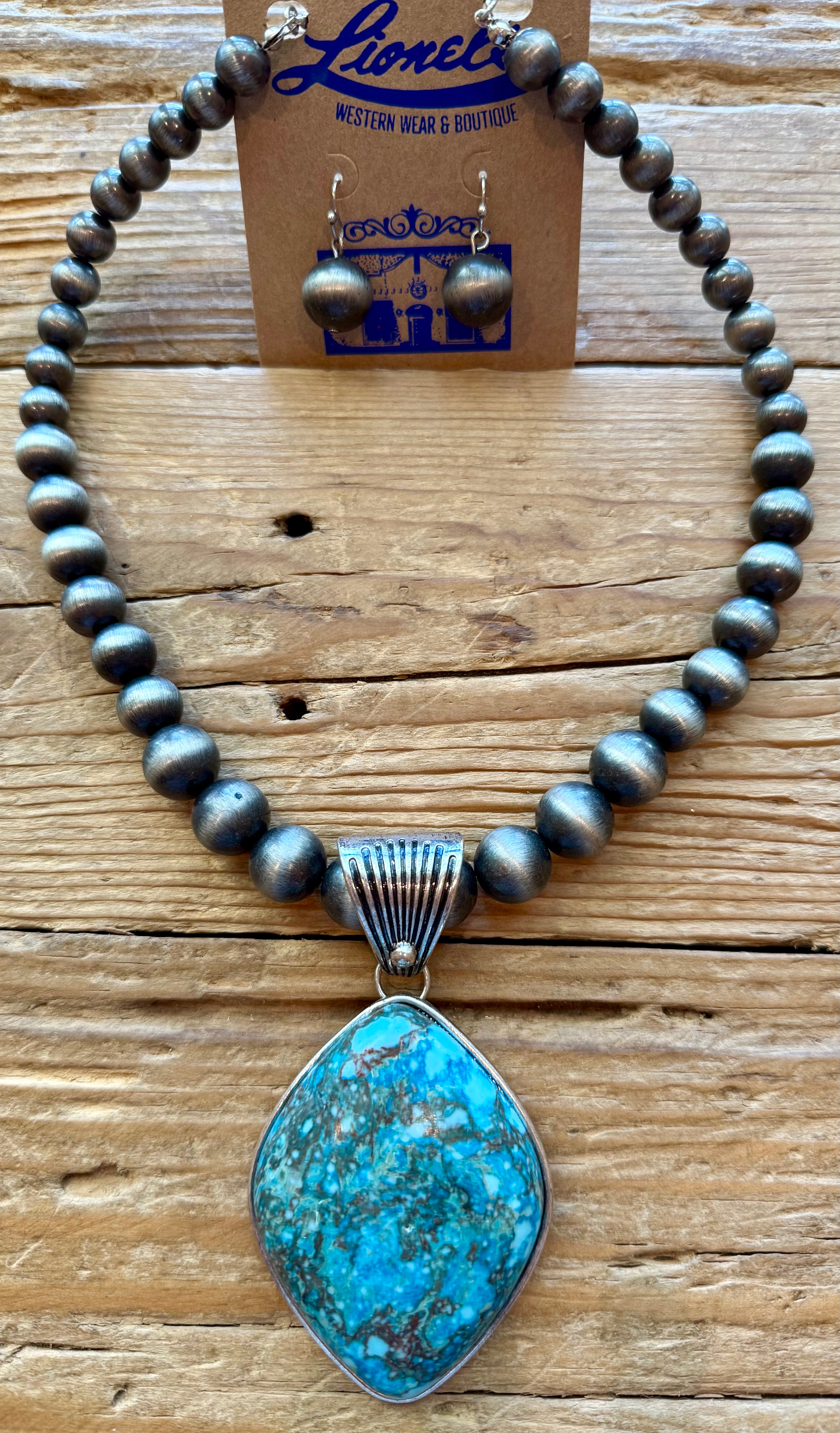 Navajo Pearl & Turquoise Fashion Necklace/Earring Set