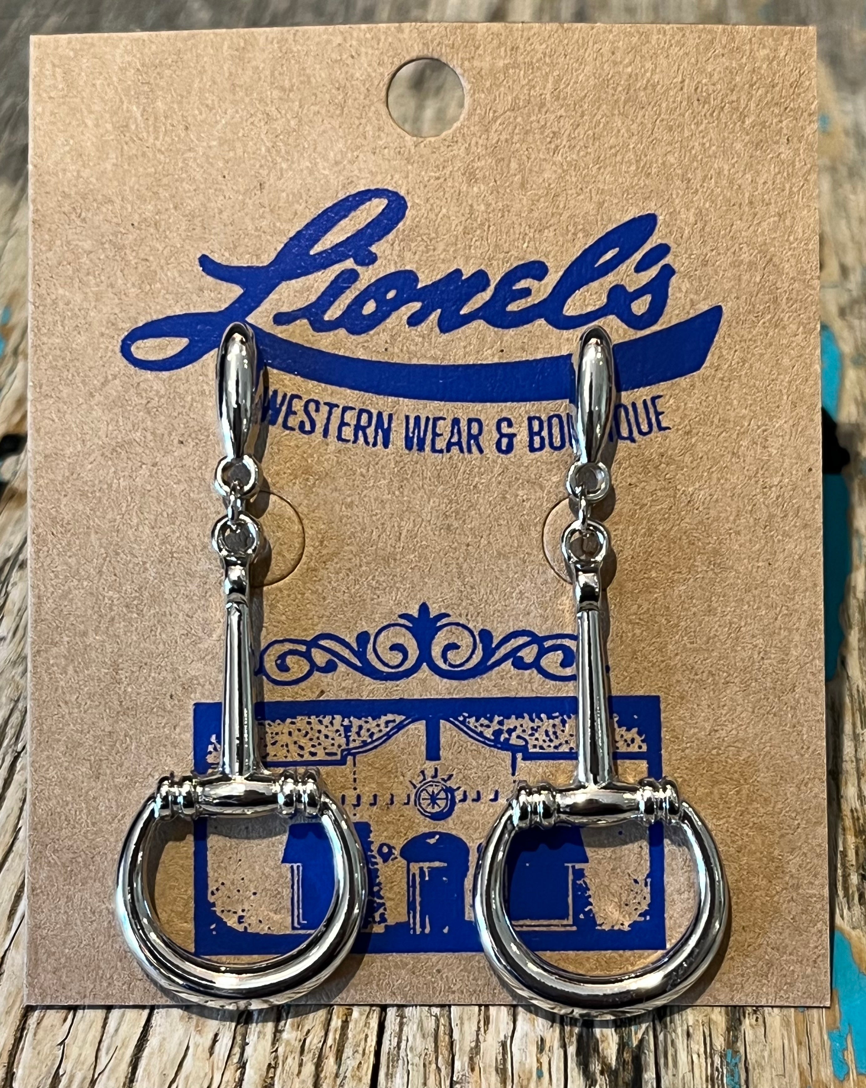 Silver Single Horse Bit Earrings