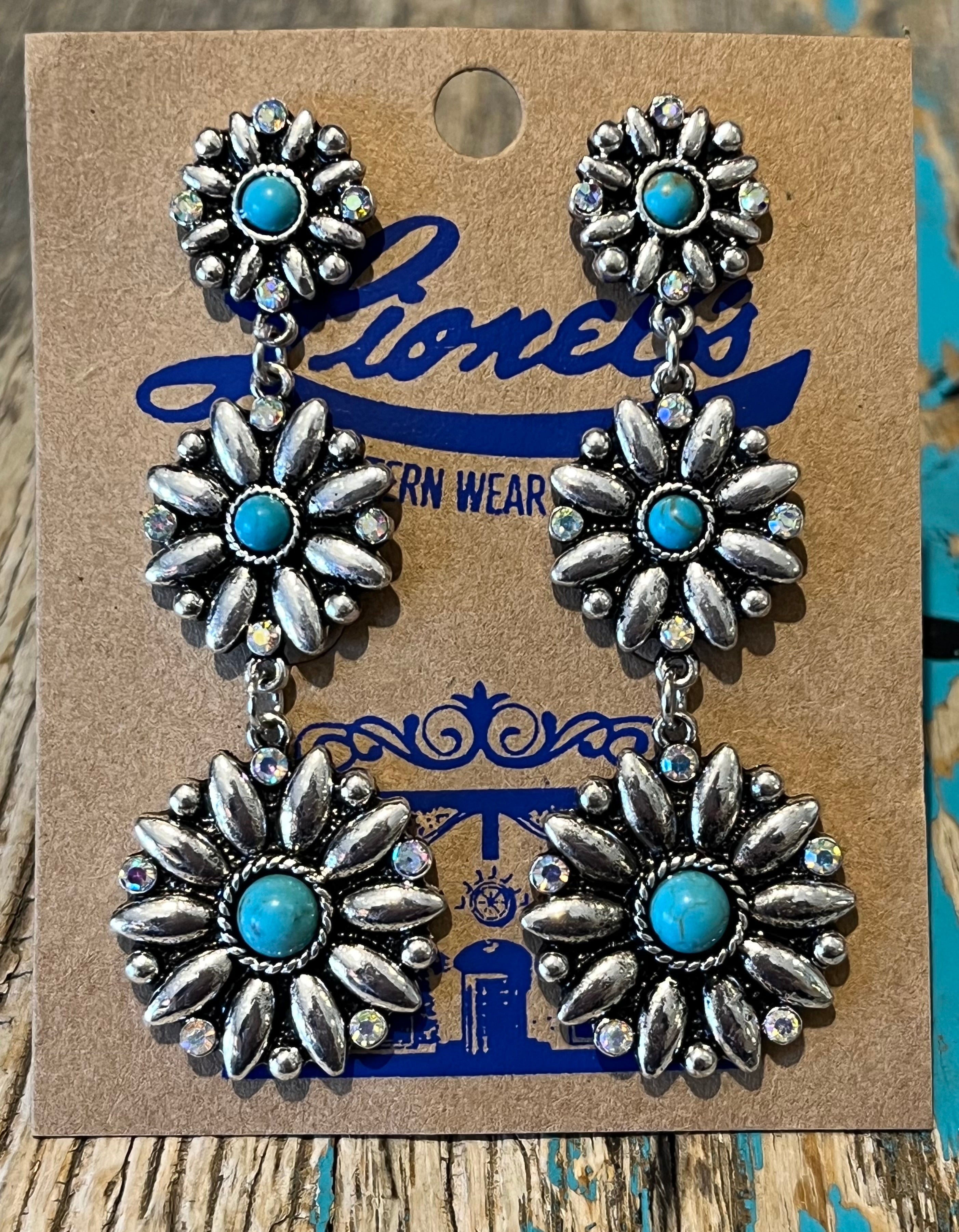 Turquoise Blossom Drop Earrings