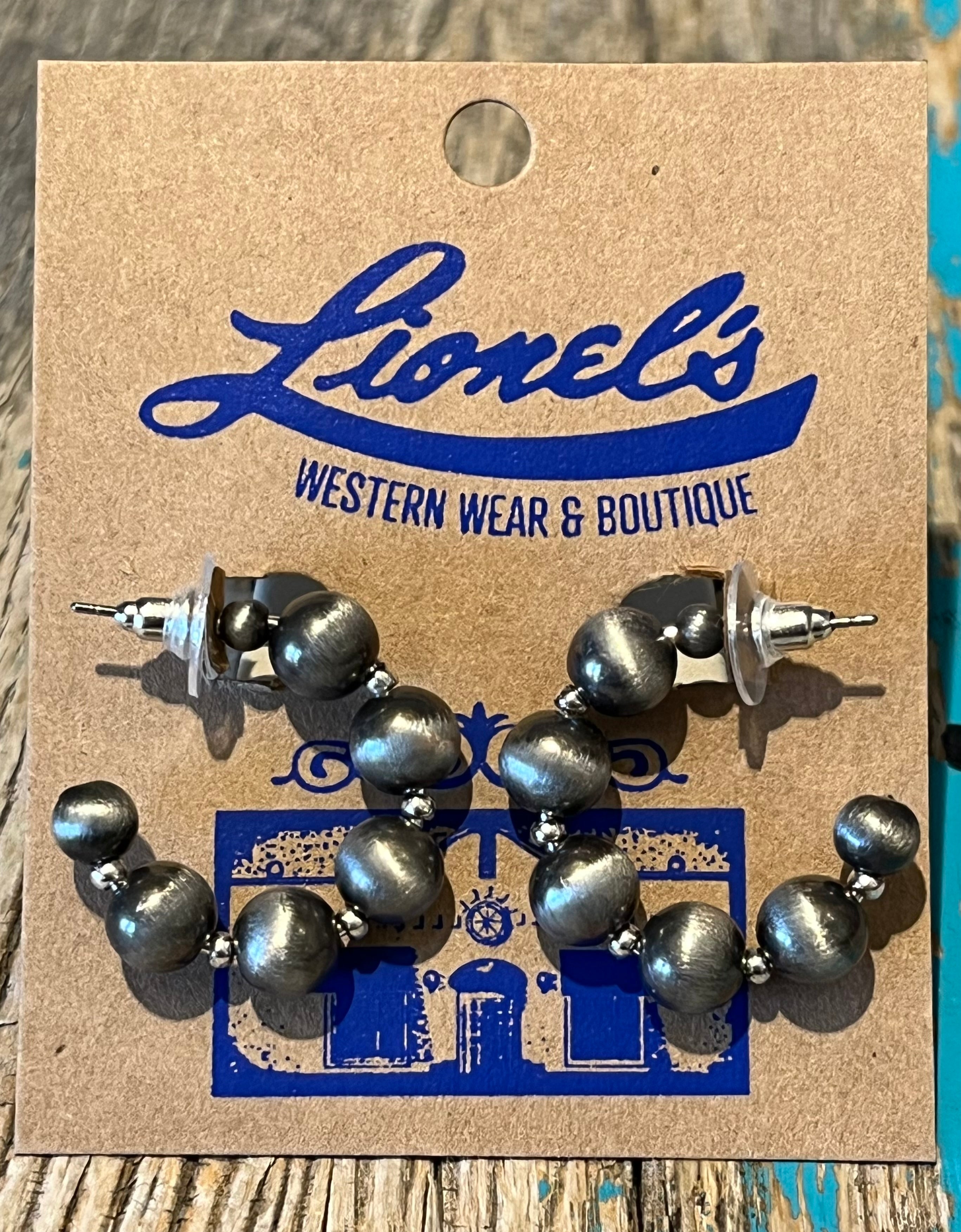 Faux Navajo Pearl Small Hoop Earrings