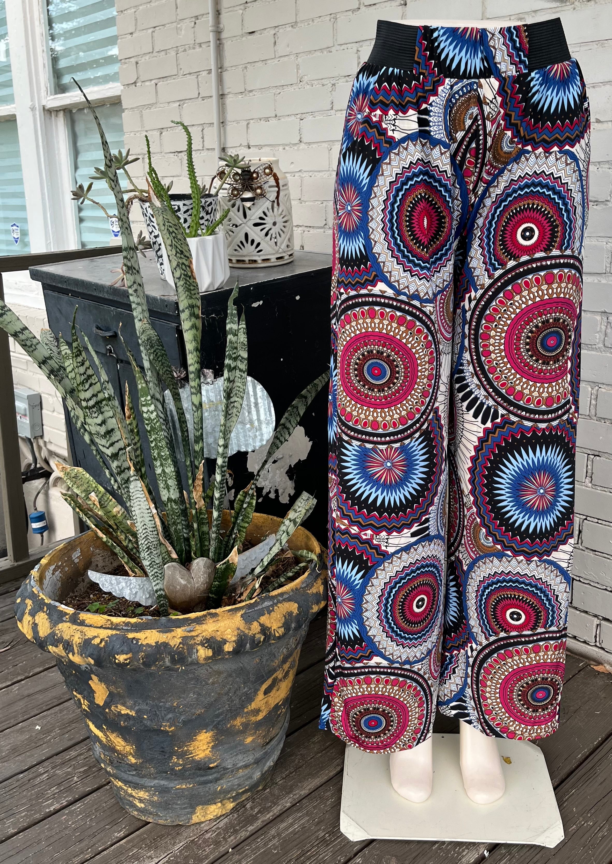 Circular Pattern Palazzo Pants