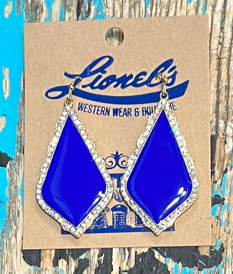 Royal Blue Kendra Look Earrings for the Holiday