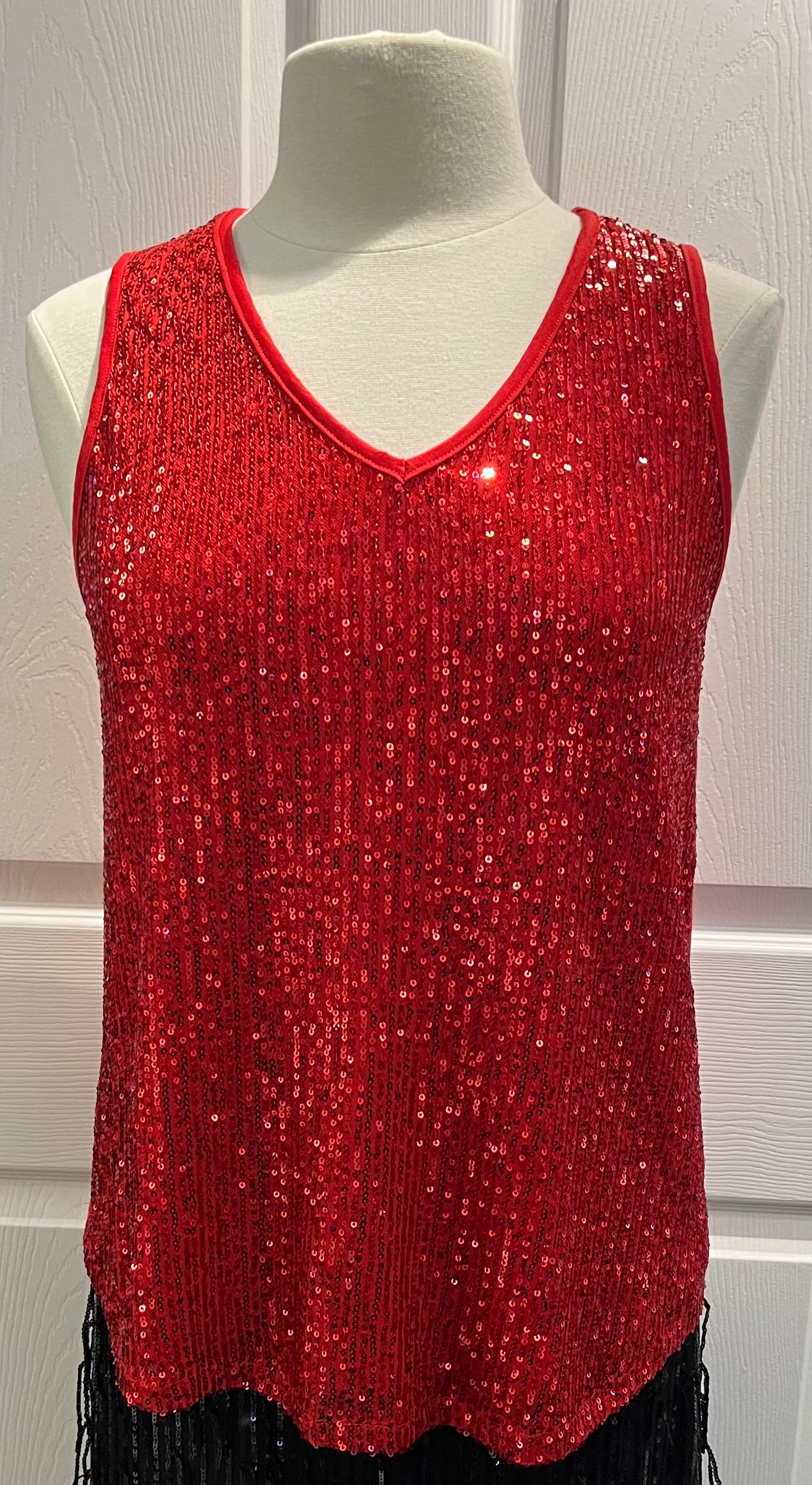 Red Sequin Tank Top