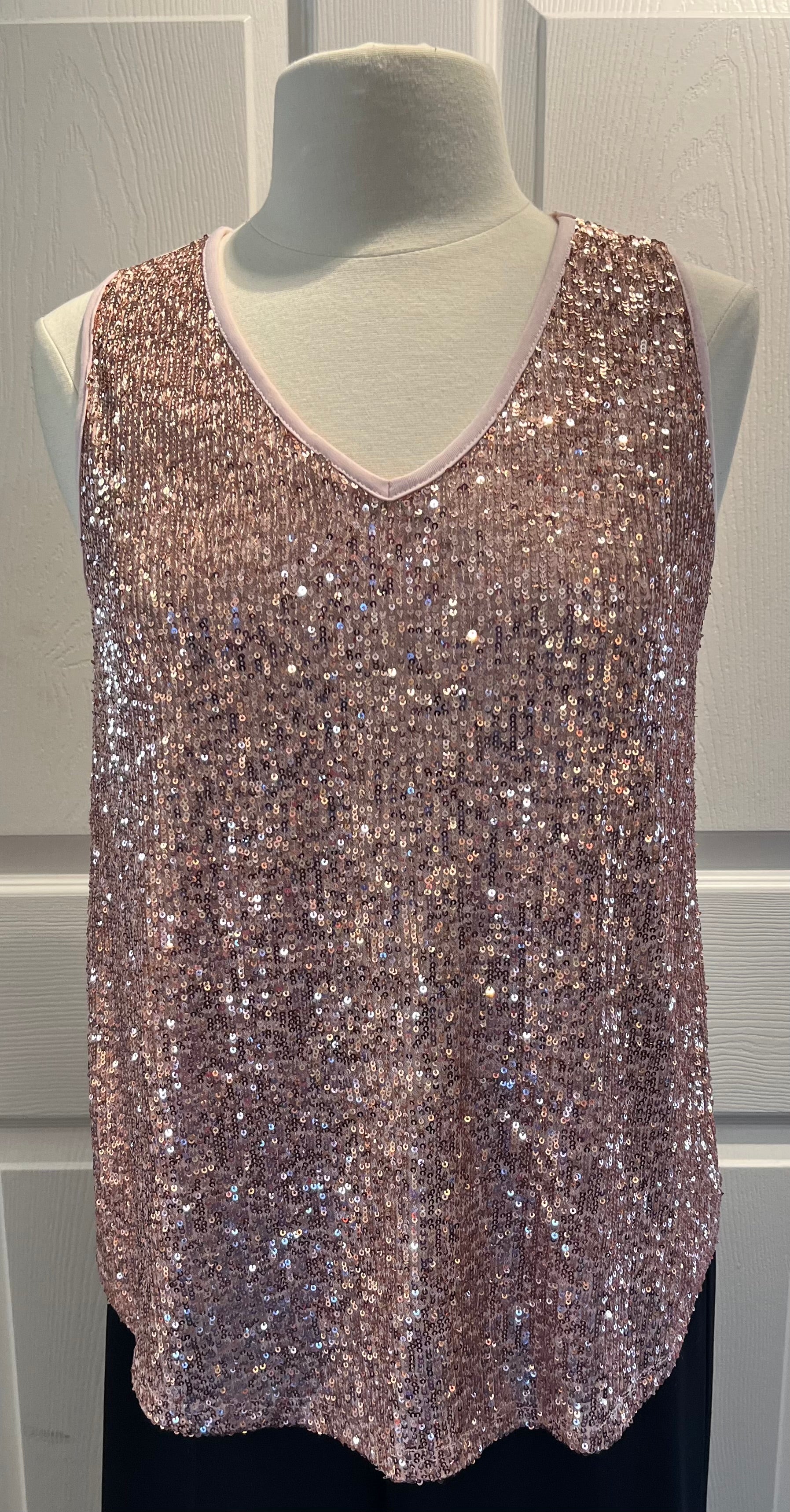 Rose Gold Sequin Tank Top