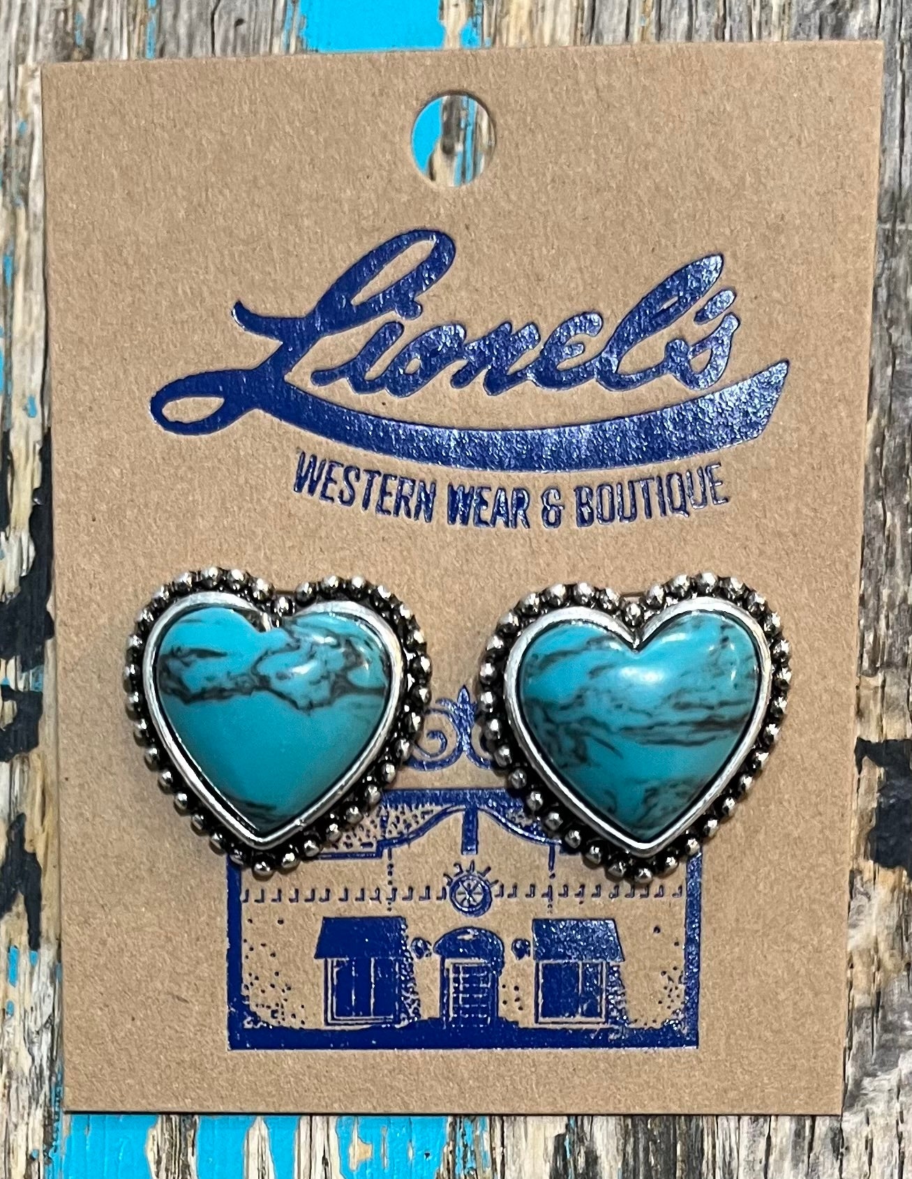Turquoise Fashion Heart Earrings