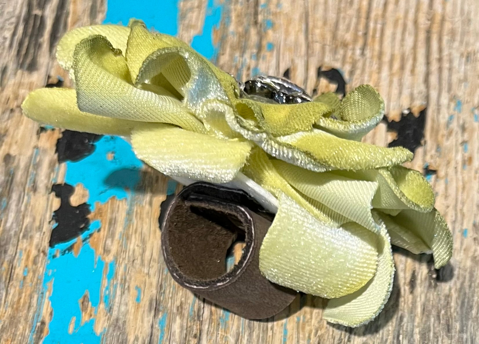 Sage Green Flower Scarf Slide