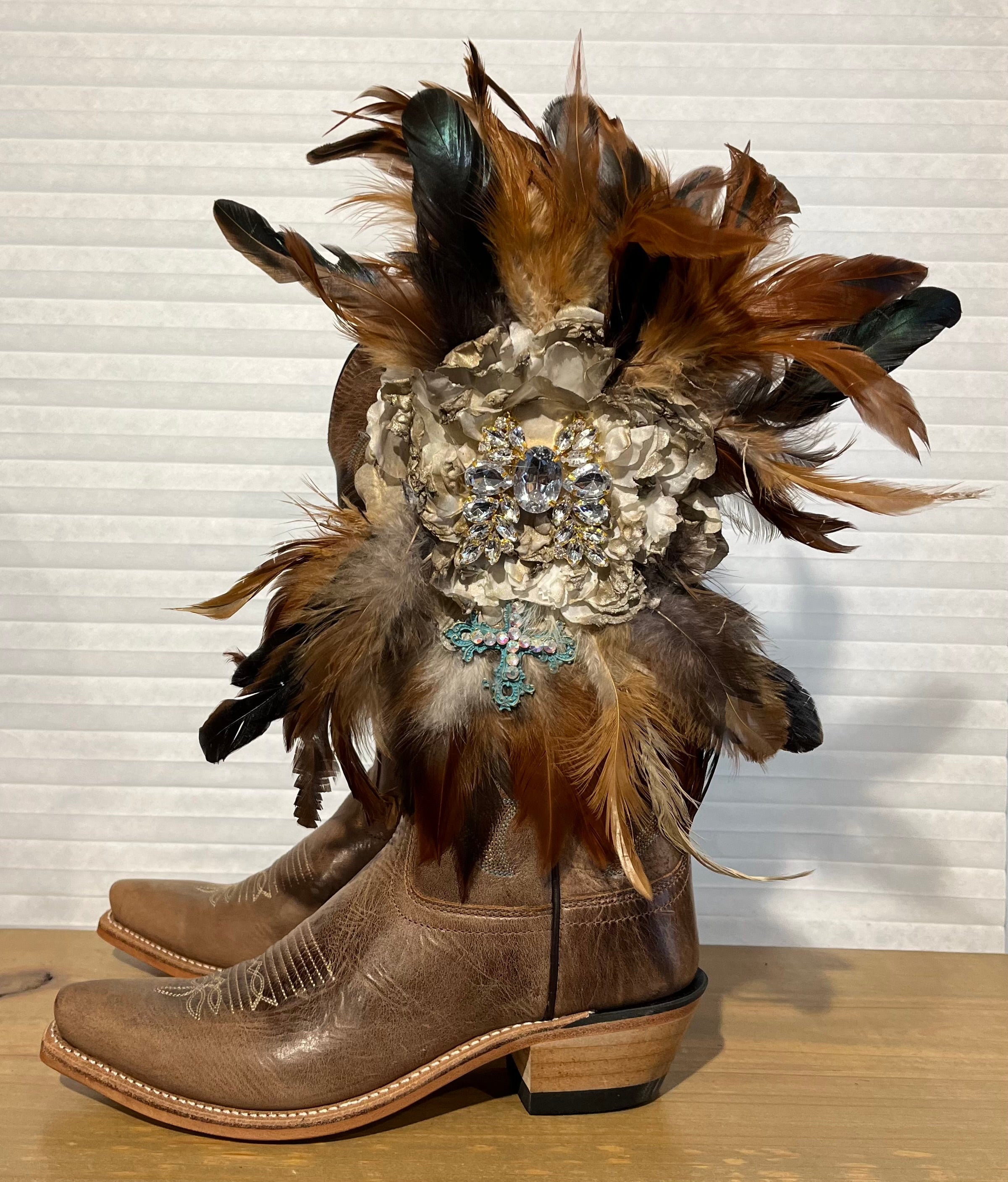 One of a Kind Boot Wrap/Belt/Crystal/Cross