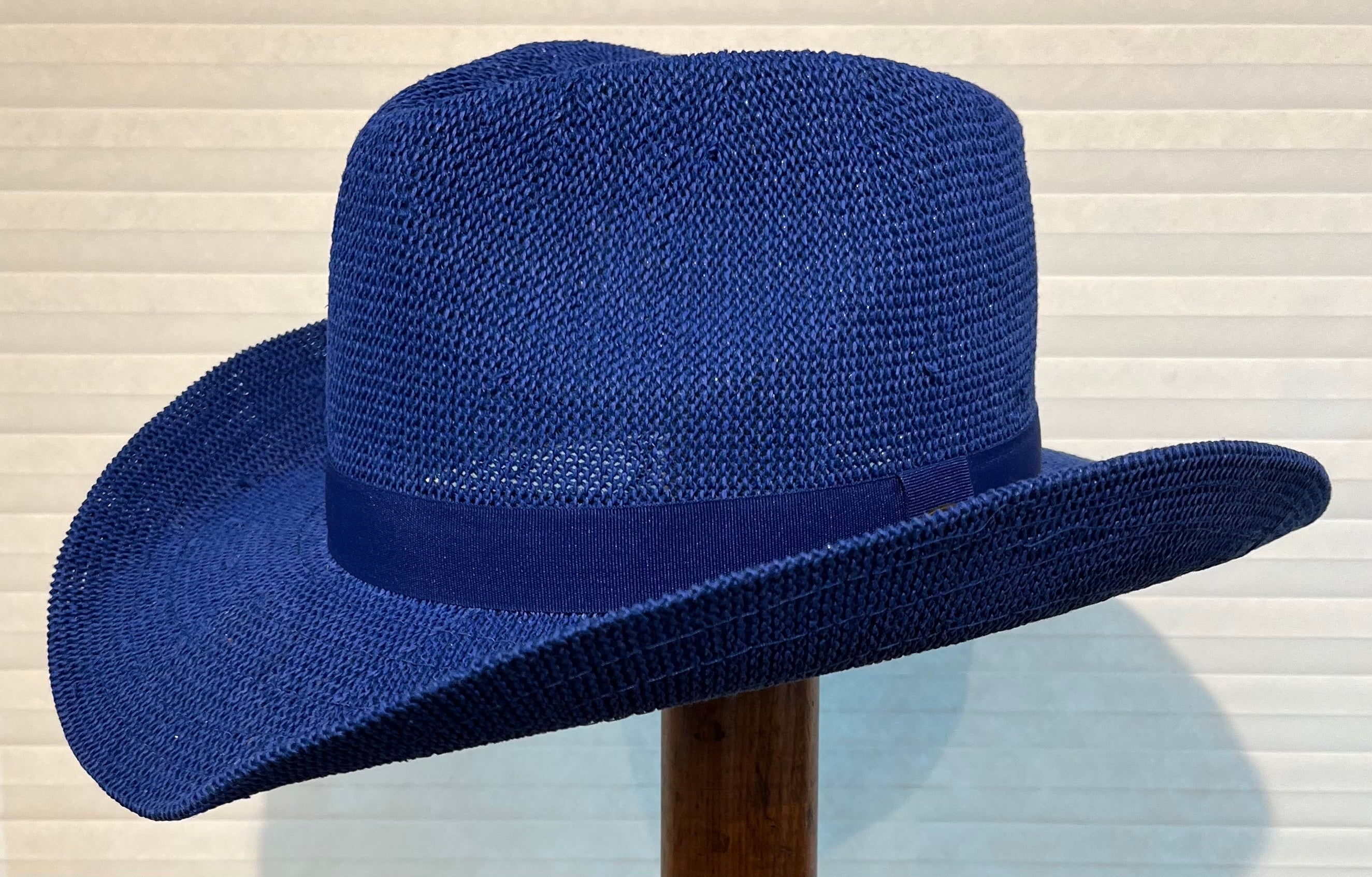 Royal Blue Western Fashion Straw Hat