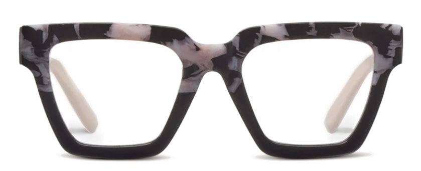 Take a Bow Black Marble/Black - Peepers Reading Glasses