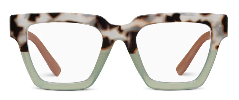 Take a Bow Chai Tortoise/Green - Peepers Reading Glasses