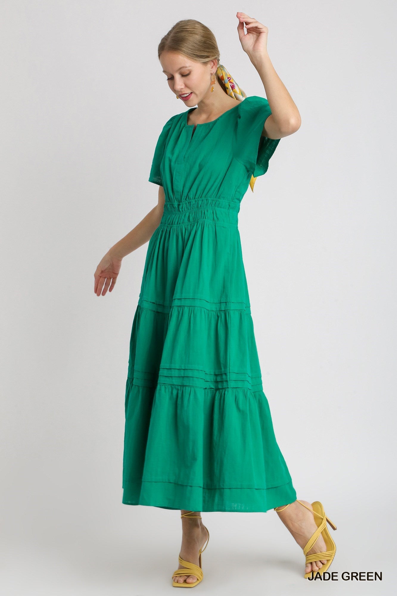 Jade Green Tiered Maxi Dress