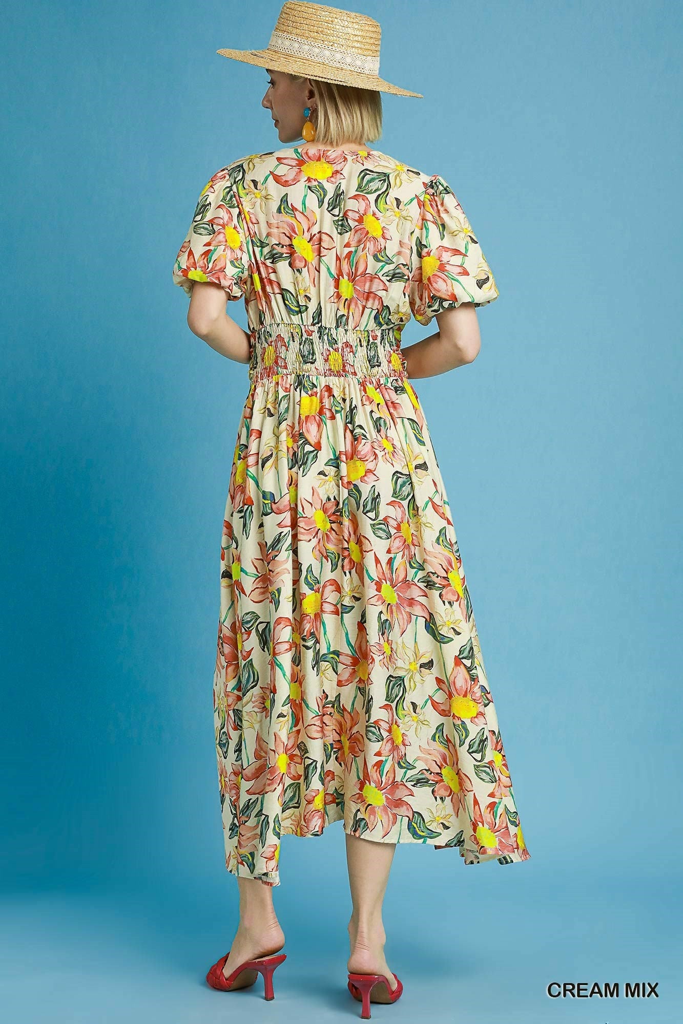 Cream Mix Floral Elegance Maxi Dress