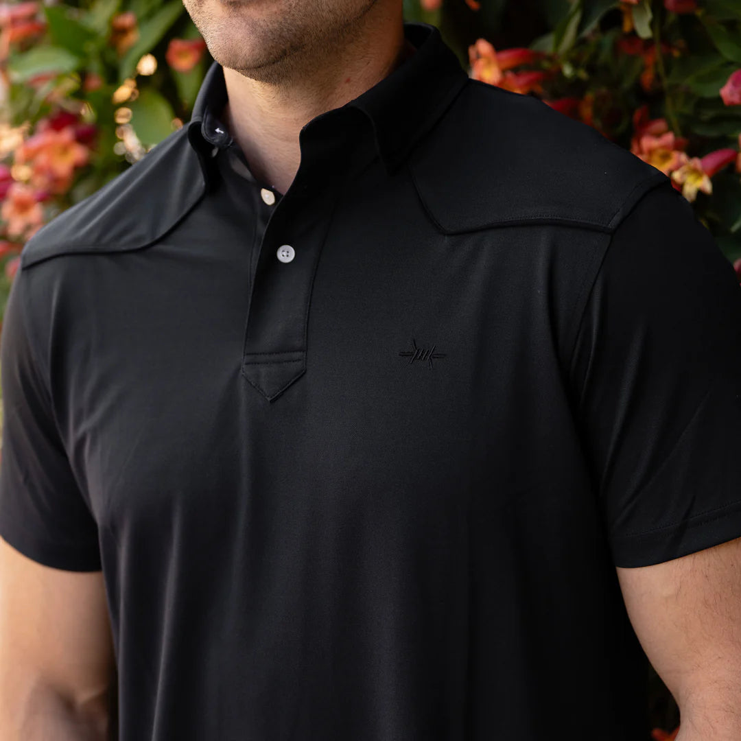 Lariat Western Polo- Cannon Black