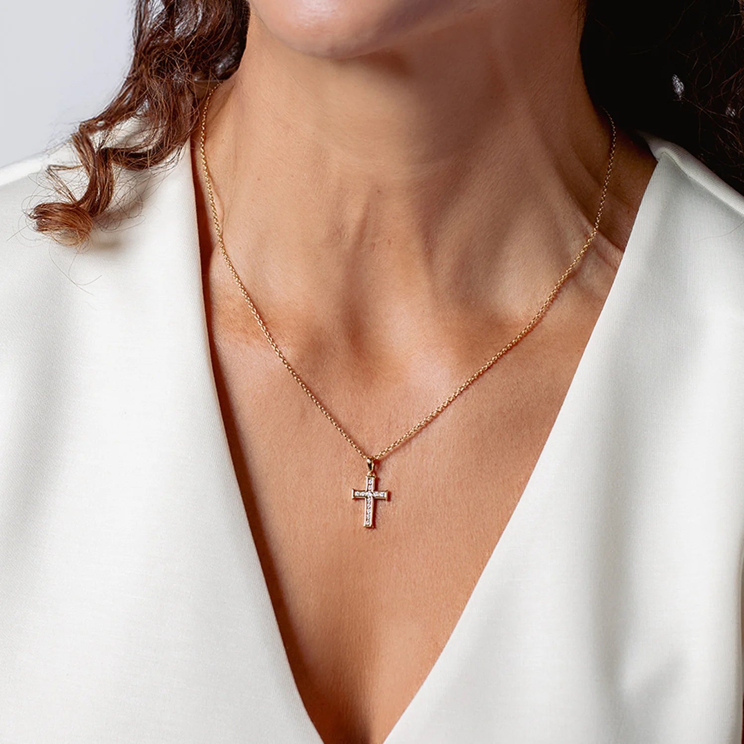 Luminous Cross Pendant-Gold
