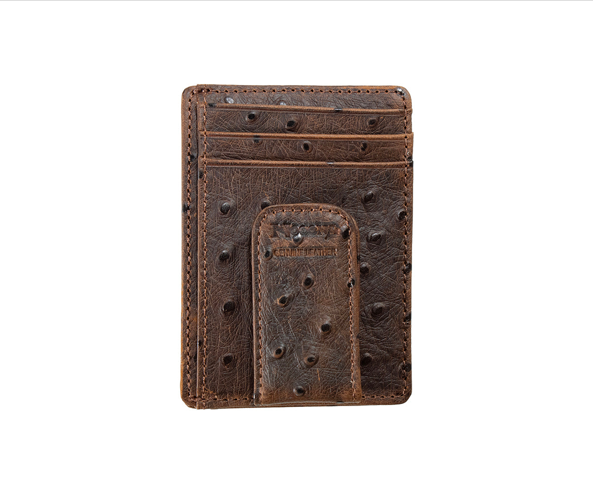 Nocona Ostrich Print Money Clip Wallet