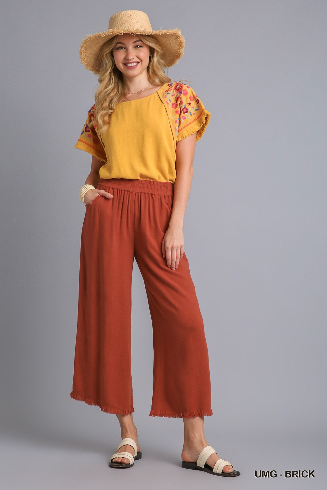 Rust linen pants sales
