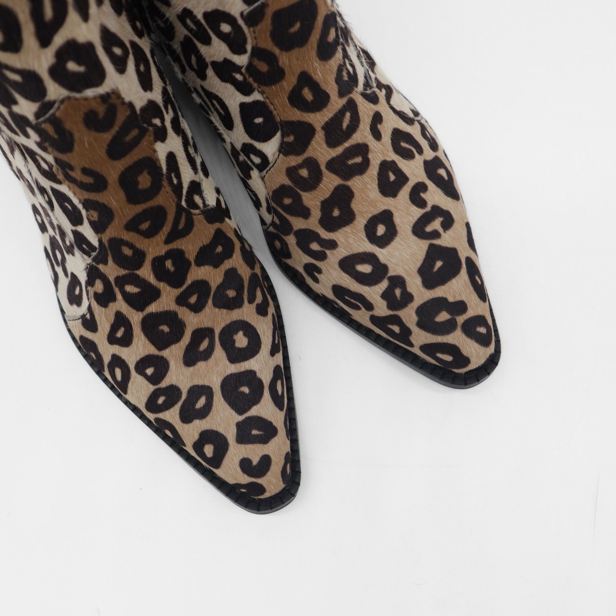 Leopard Print Cowhide  Western Booties