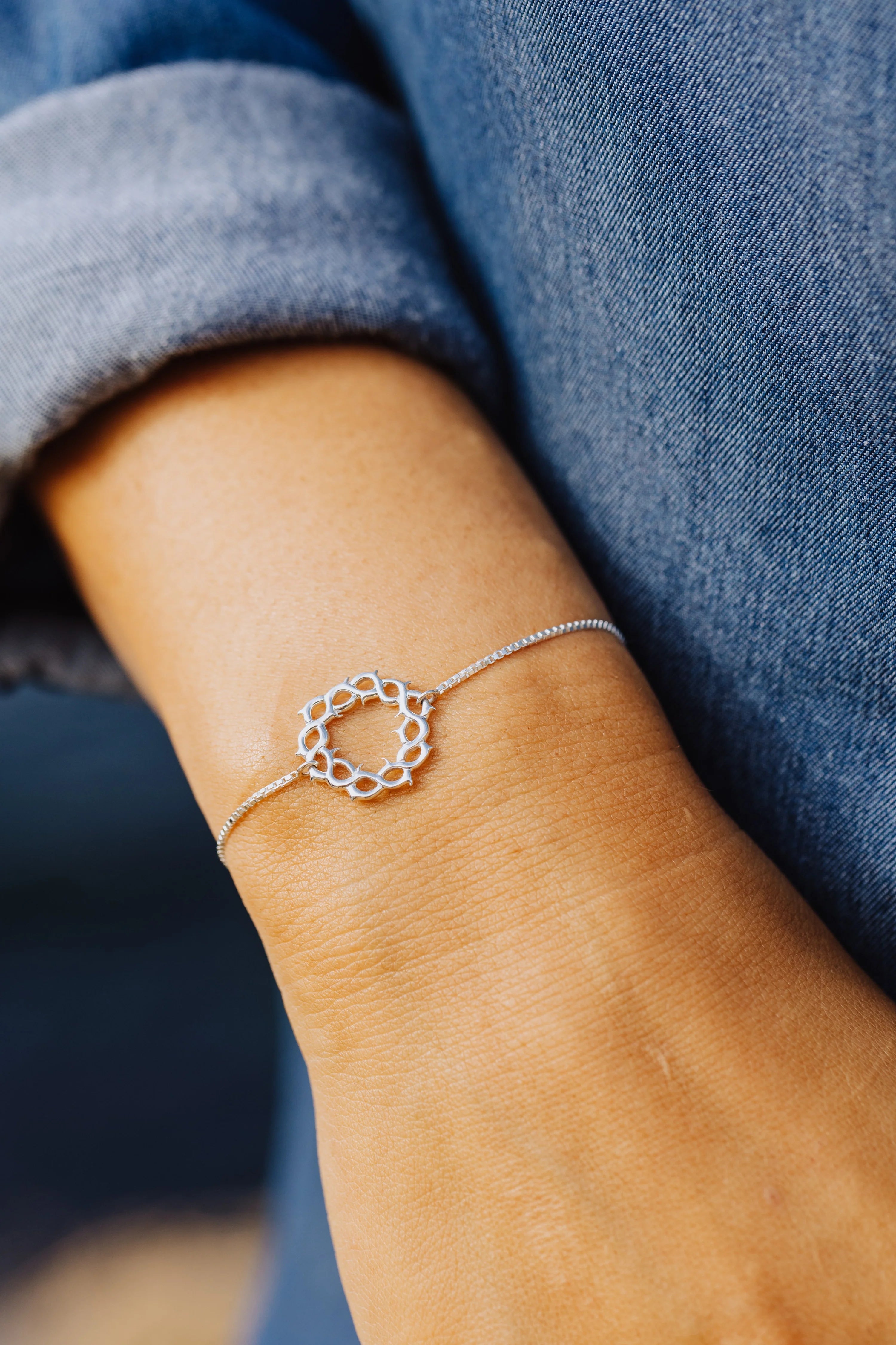 Crown of Thorns Bracelet-Silver
