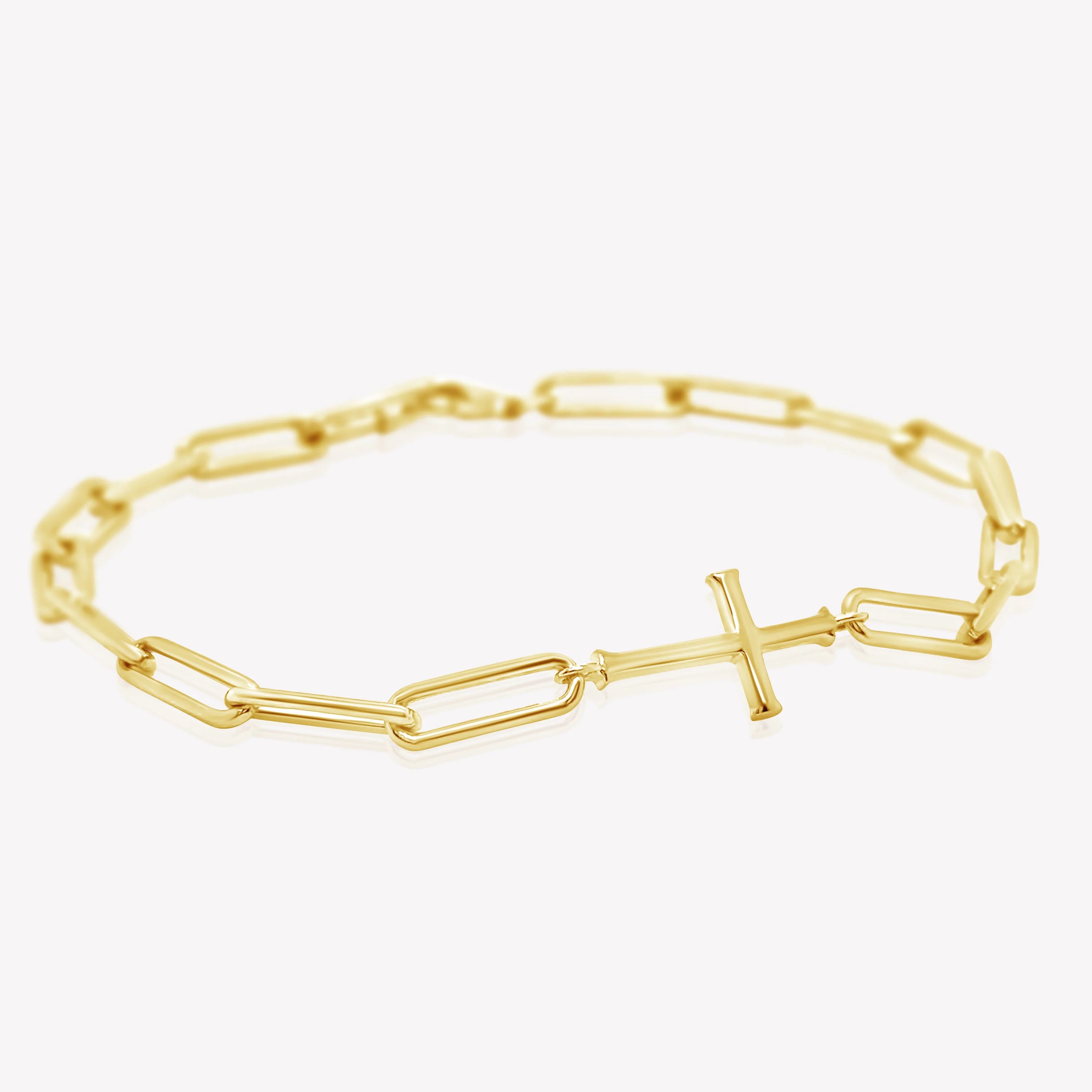 Chain Breaker Cross Bracelet-Gold