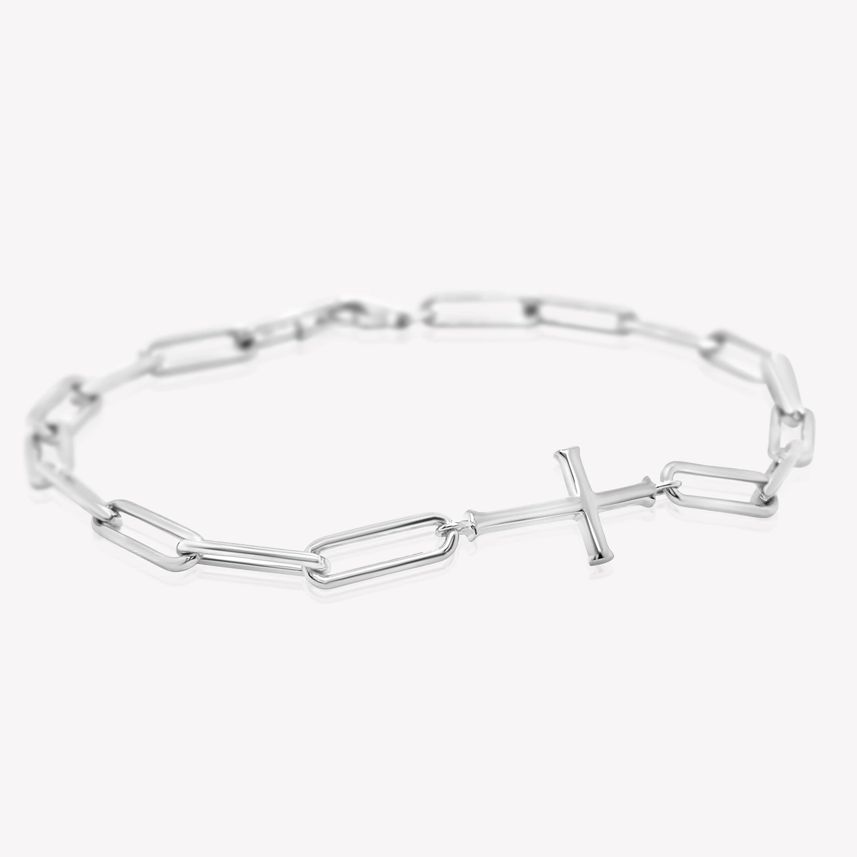 Chain Breaker Cross Bracelet-Silver