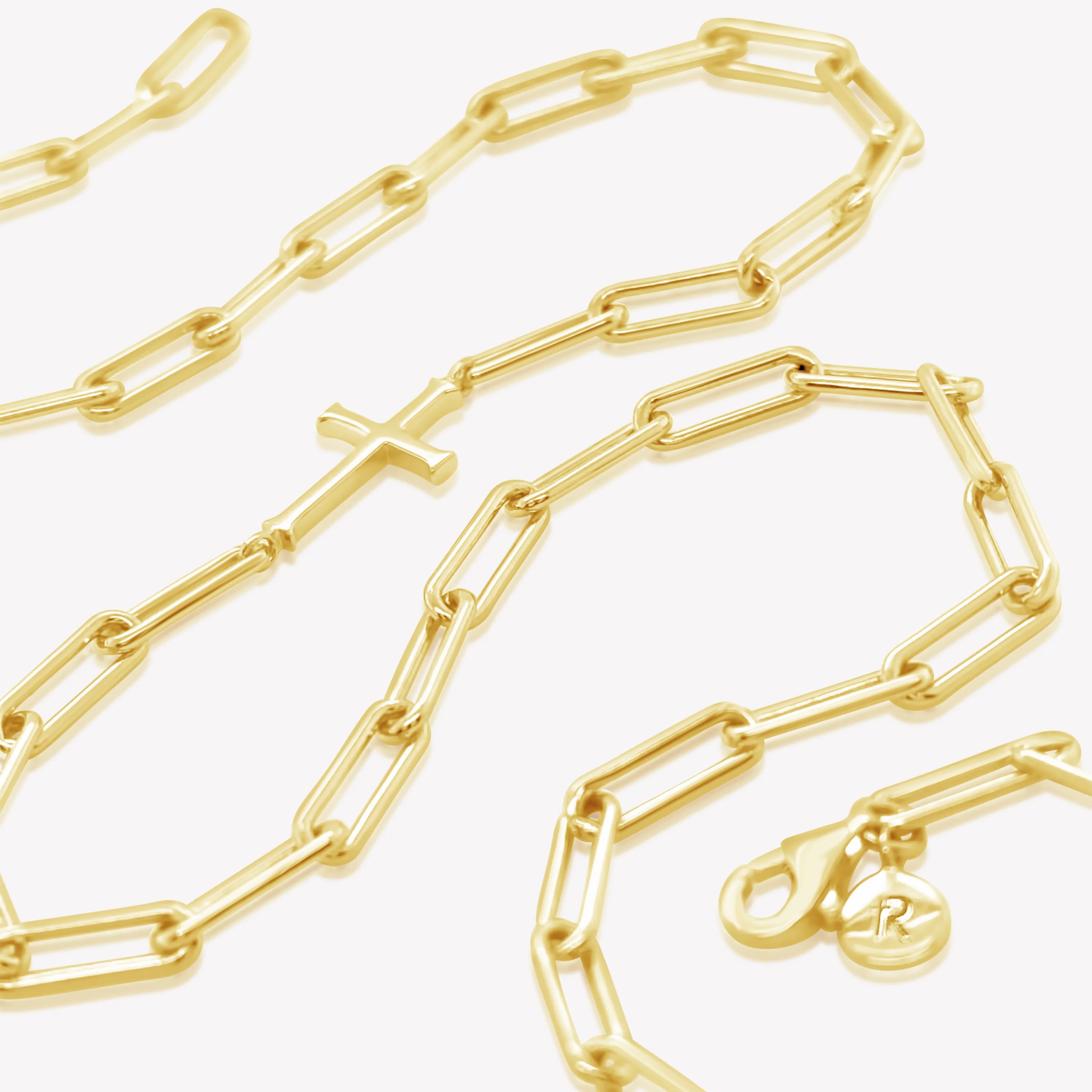 Chain Breaker Cross Necklace- Gold