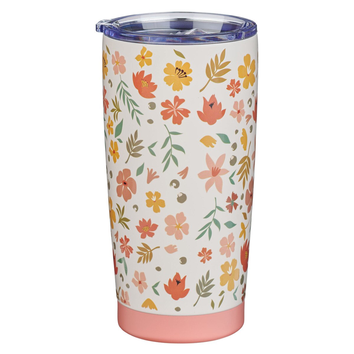 World's Greatest Mom Peach Floral Stainless Steel Tumbler