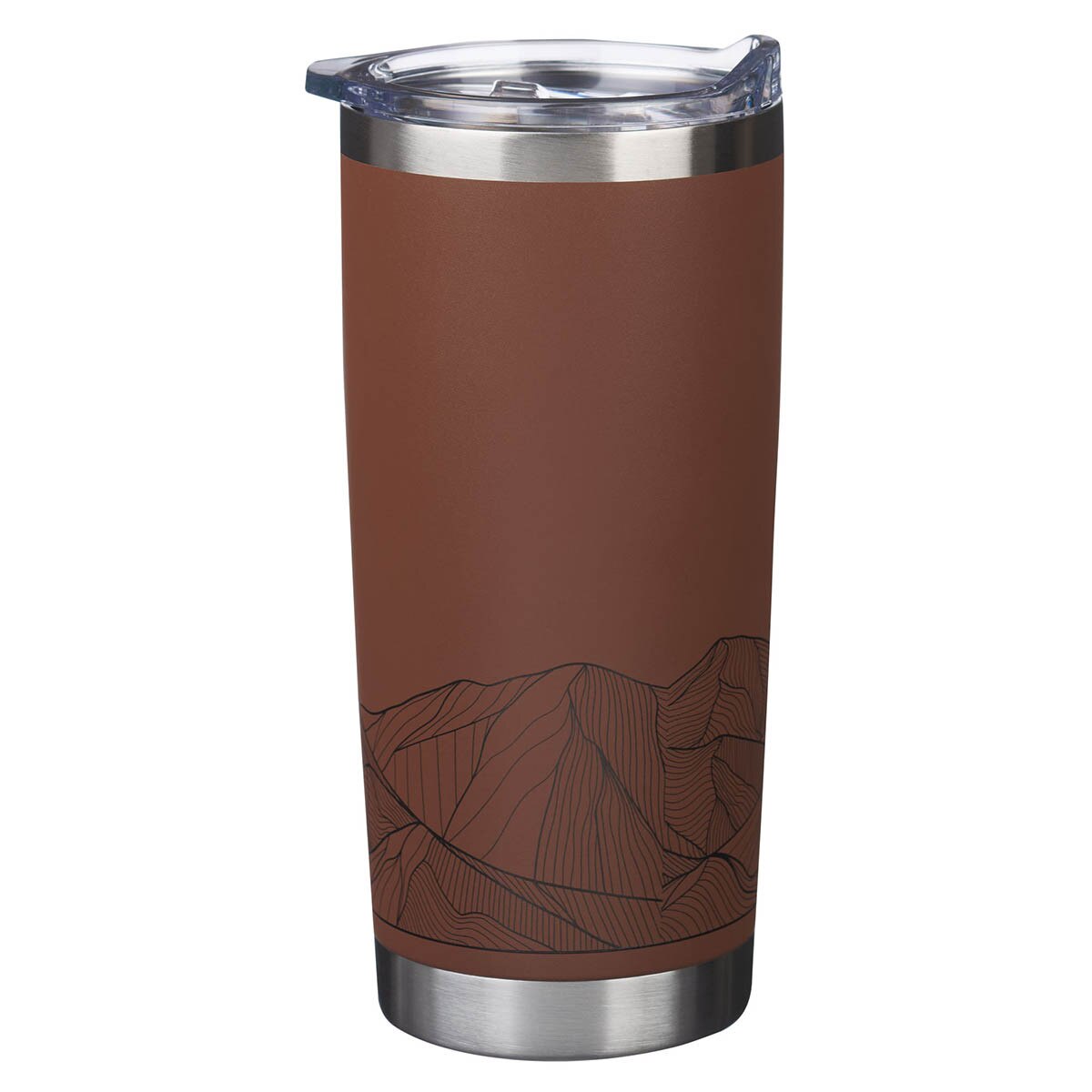 Faith Brown Stainless Steel Tumbler - Matthew 17:20