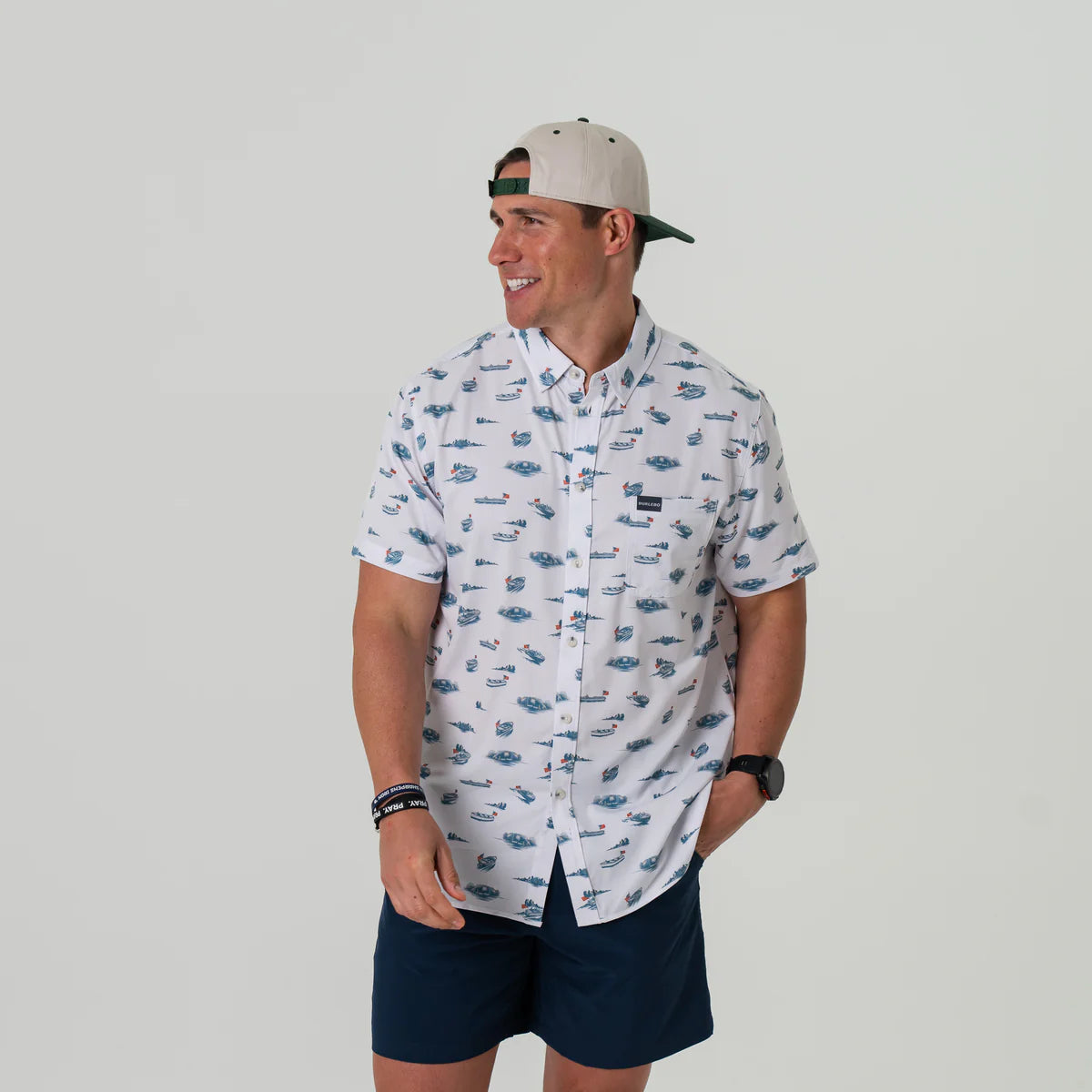 Lake Weekend- Performance Button Up by Burlebo