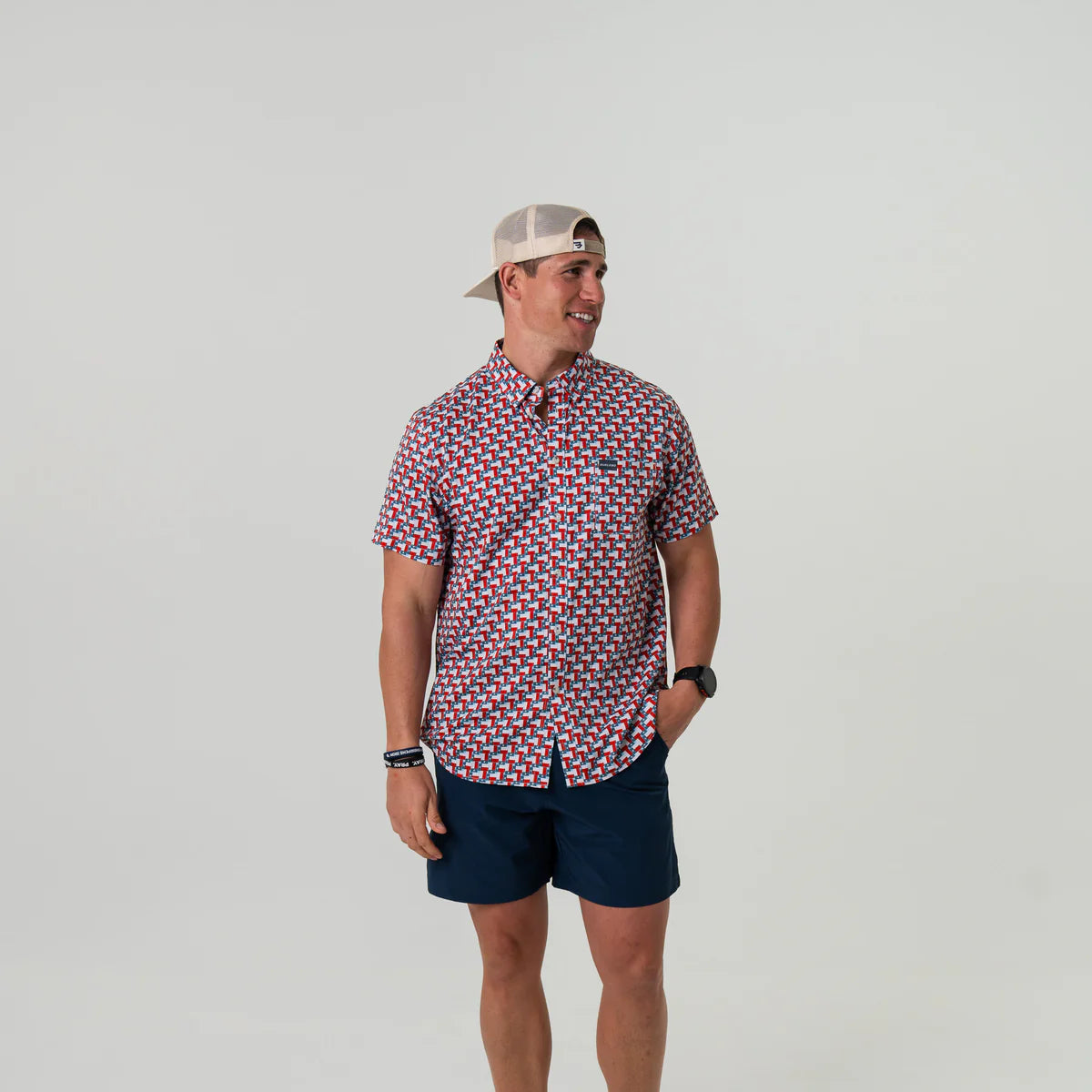 Texas Flags- Performance Button Up by Burlebo