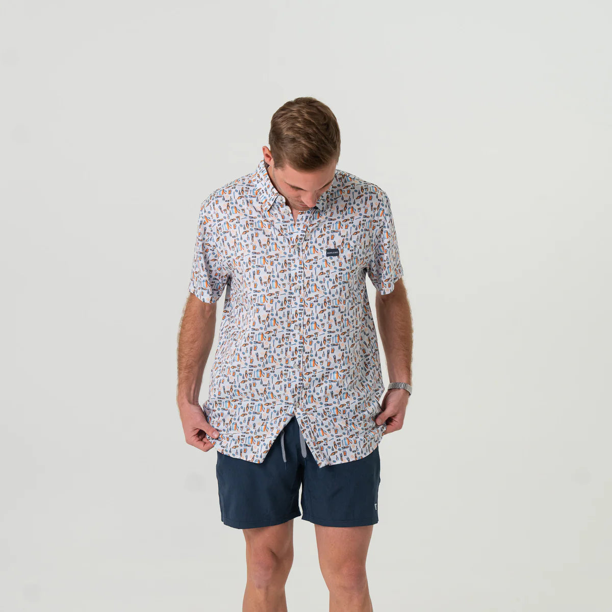 Performance Button Up- Crawfish Boil By Burlebo