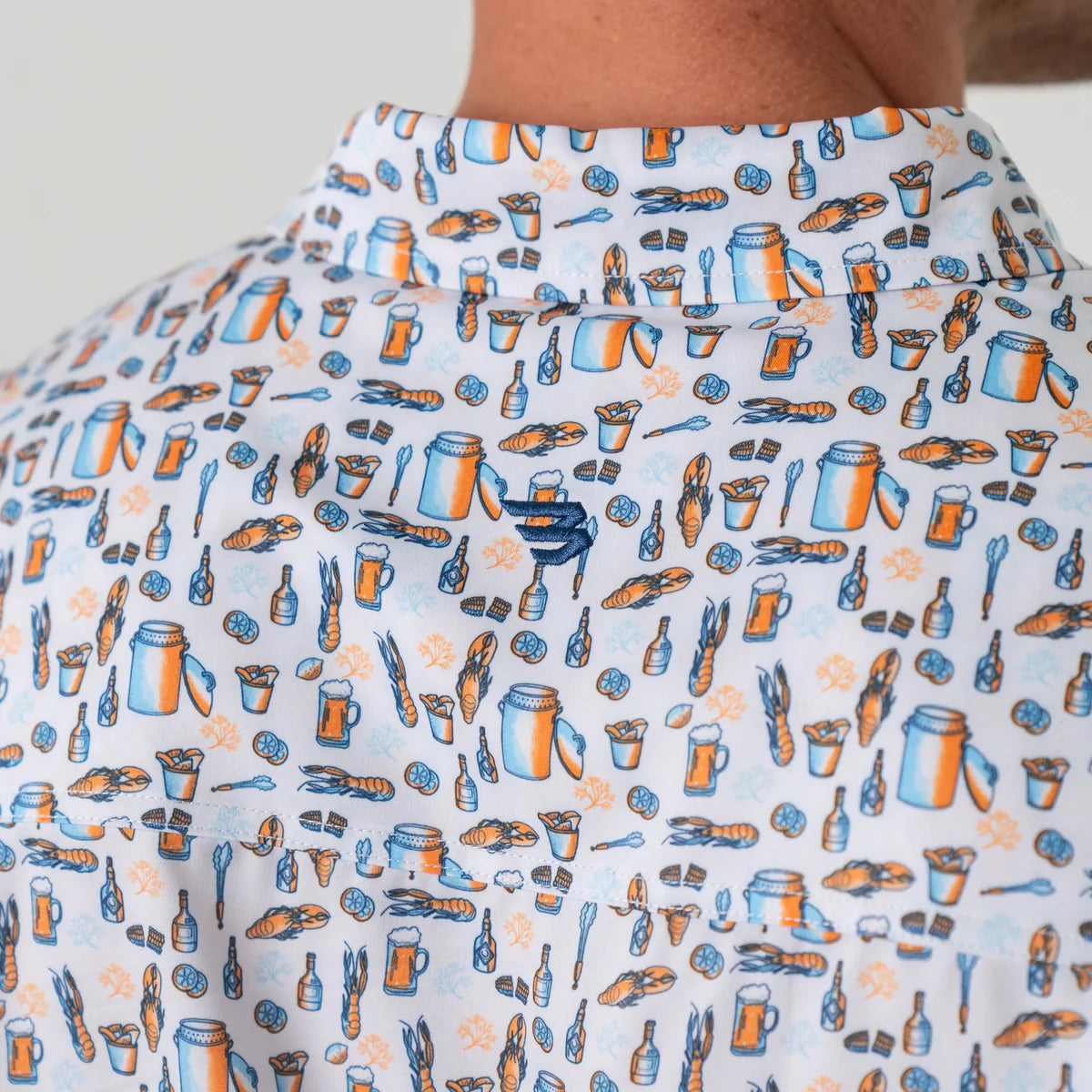 Performance Button Up- Crawfish Boil By Burlebo
