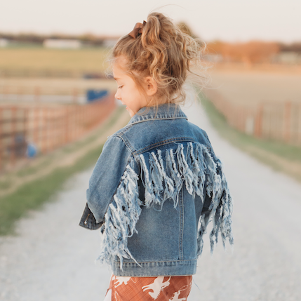 Little Girl s Denim Fringe Jacket