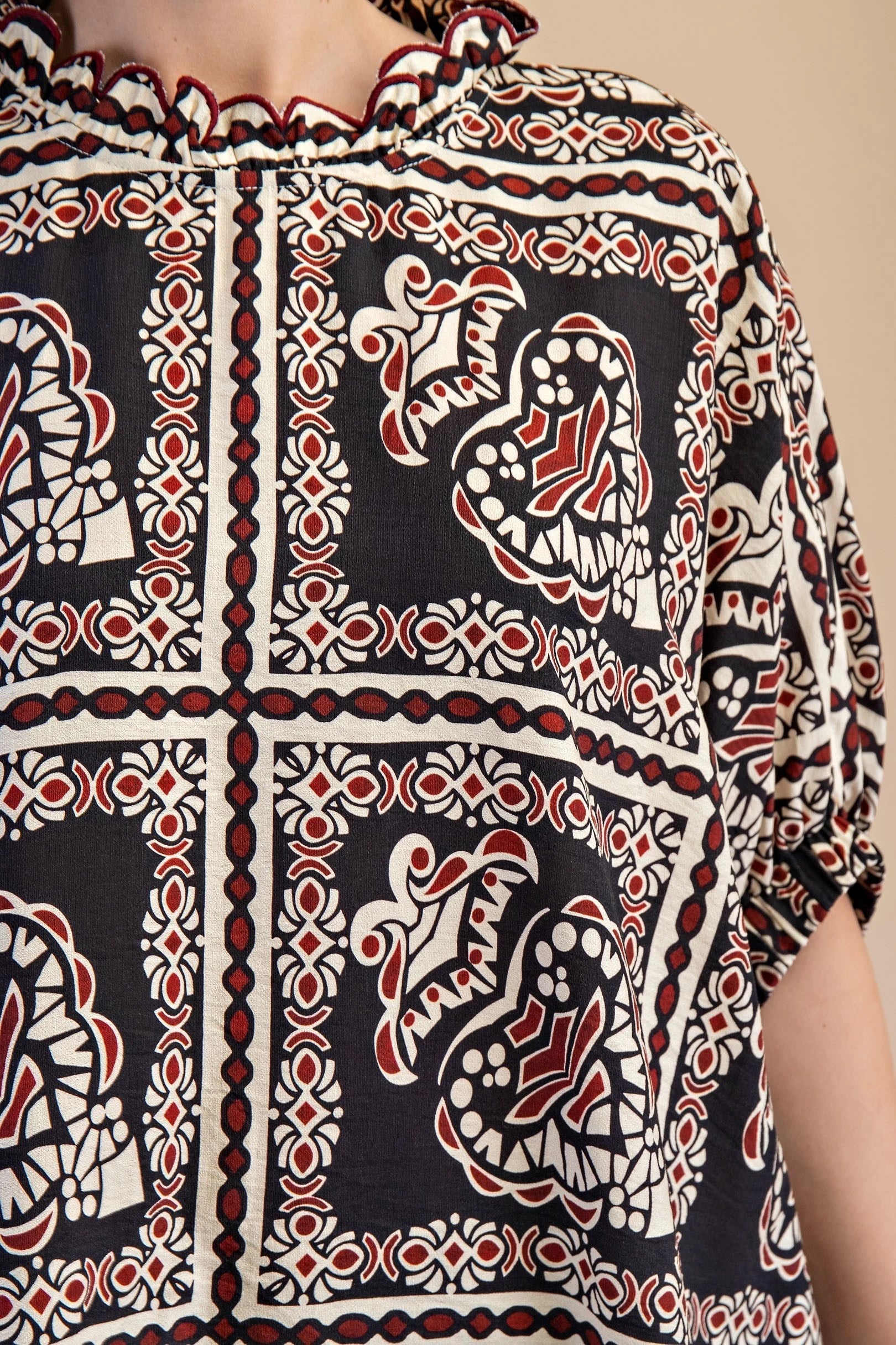 Black Mix Dolman Sleeve Blouse
