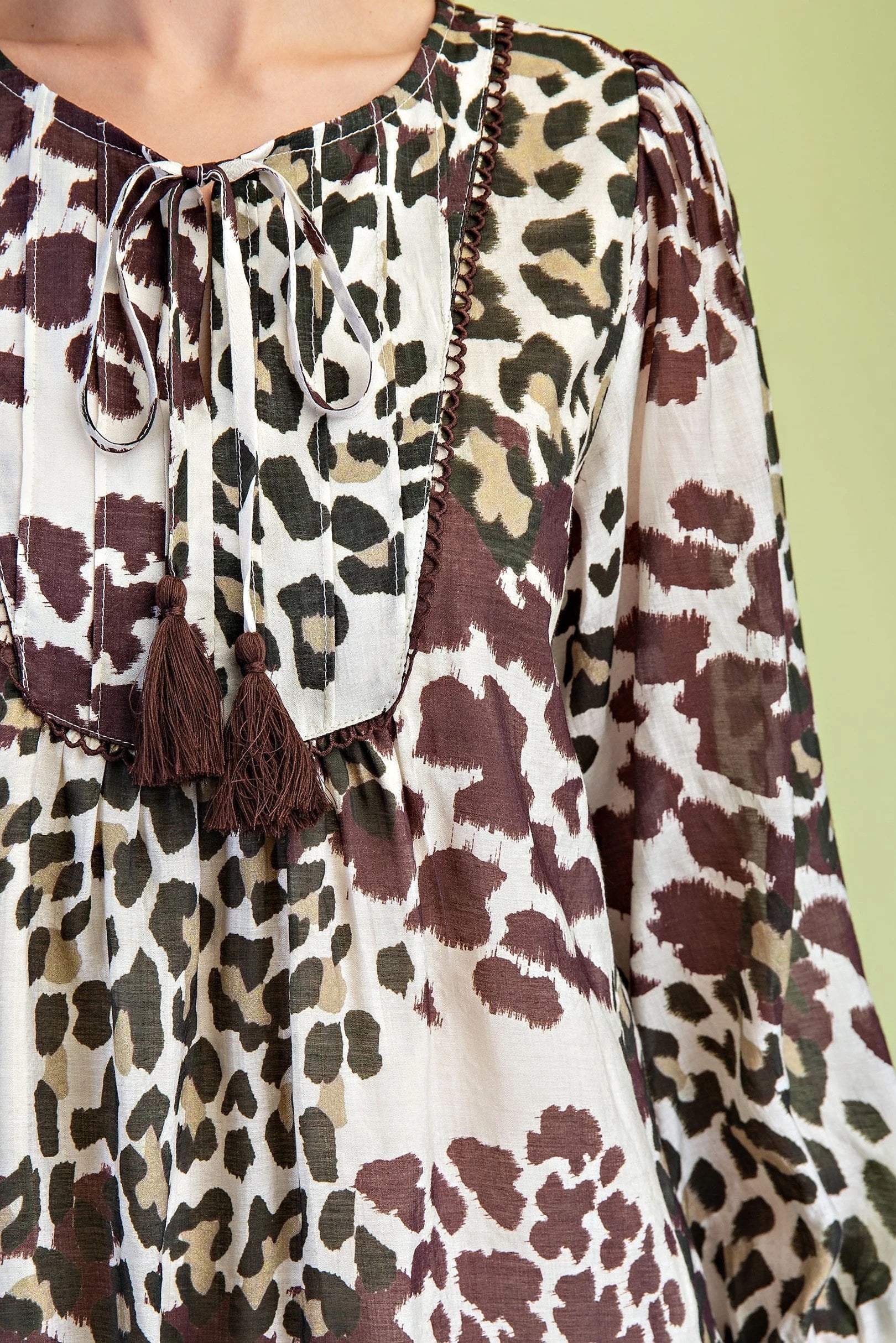 Leopard Print Long Sleeve Dress