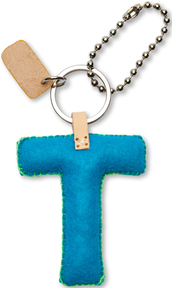 TURQUOISE FELT ALPHABET CHARMS