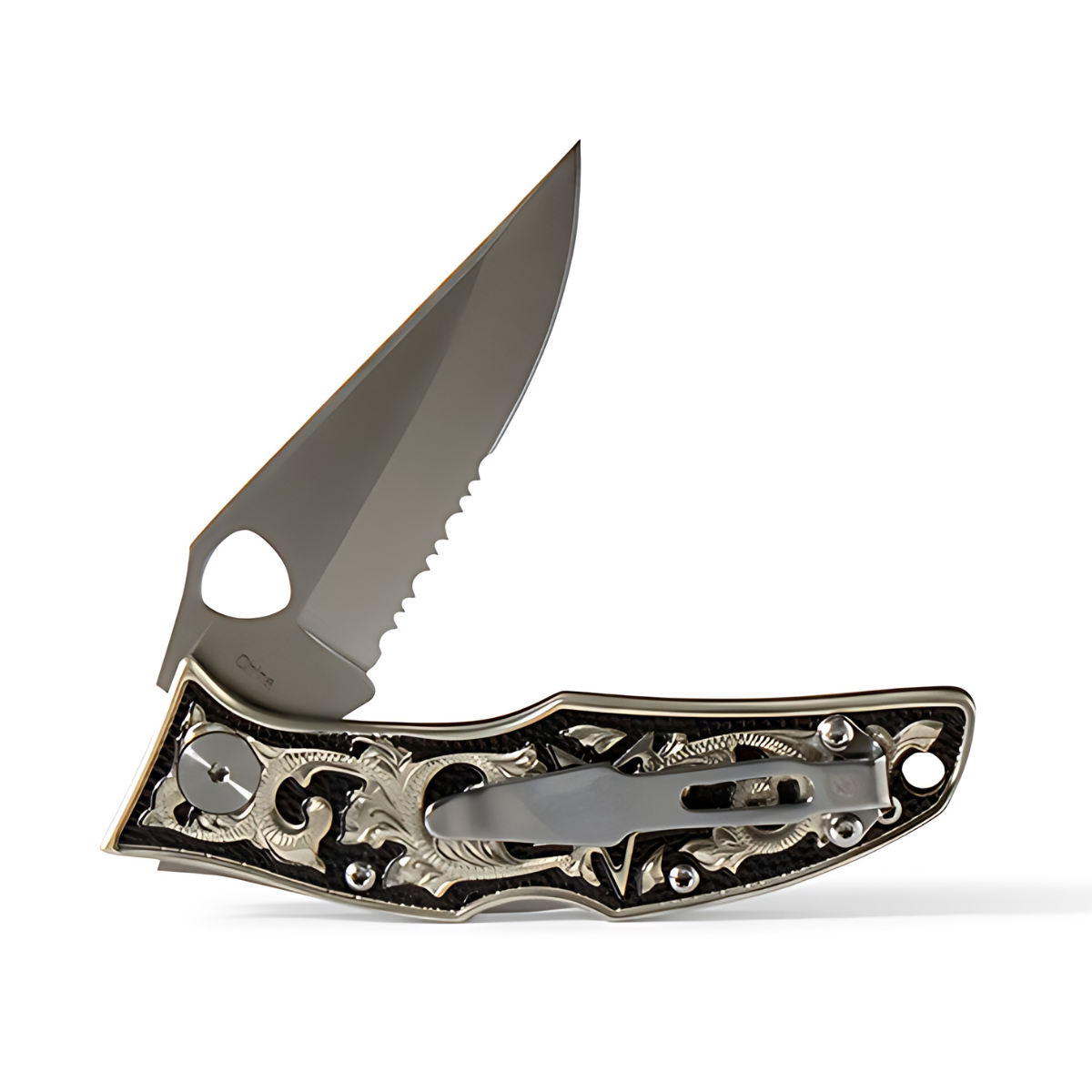 Ariat Hybrid Blade German Silver Handle Pocket Knife