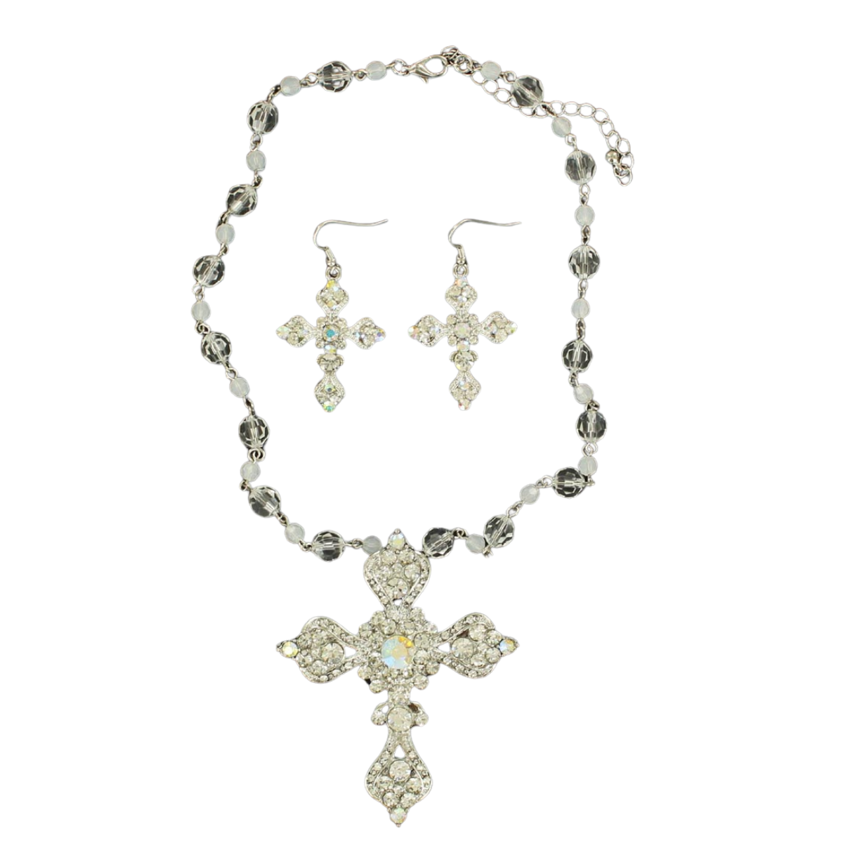 Blazin Roxx® Ladies Crystal Cross Necklace & Earrings Set