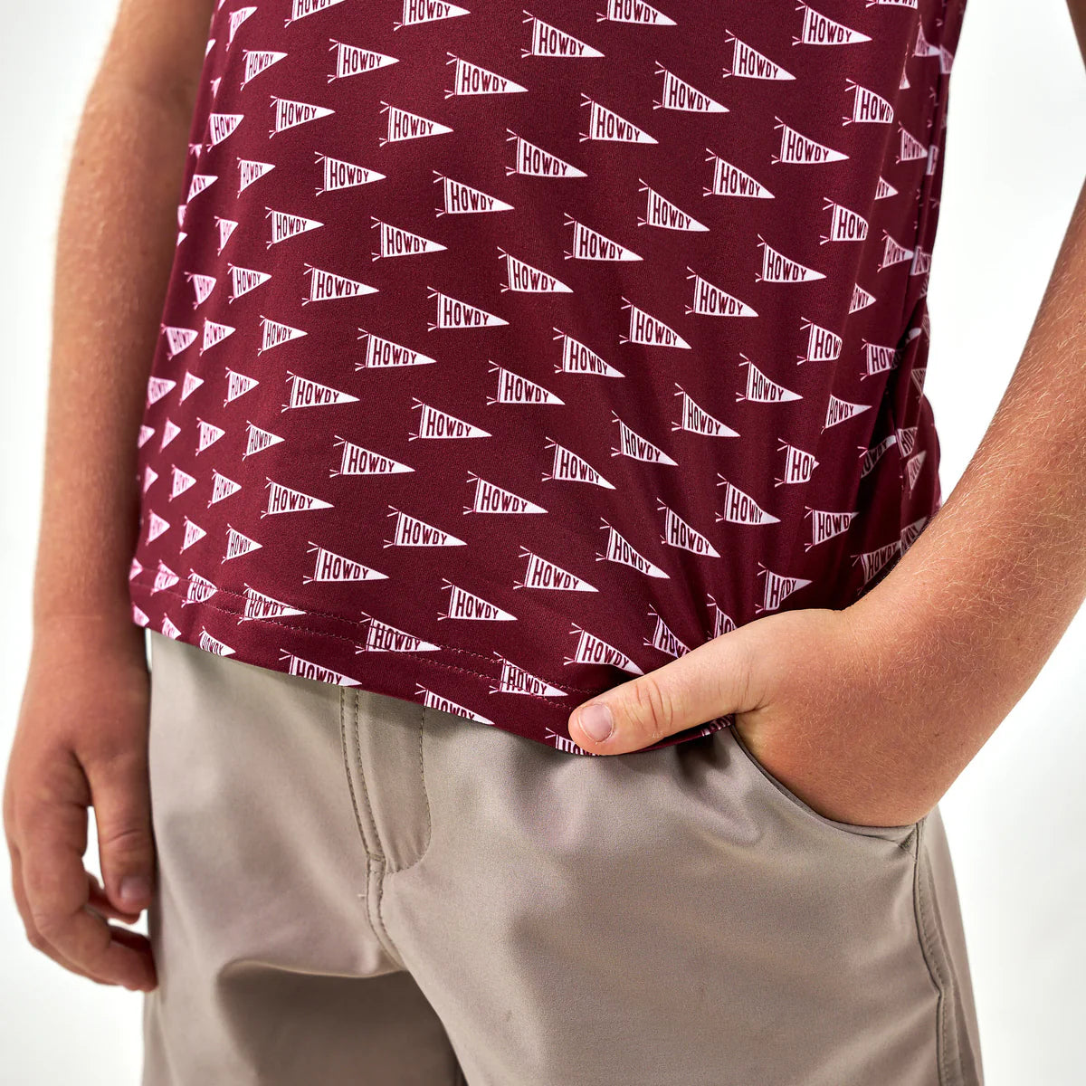 Youth Polo By Burlebo- Howdy Pennants