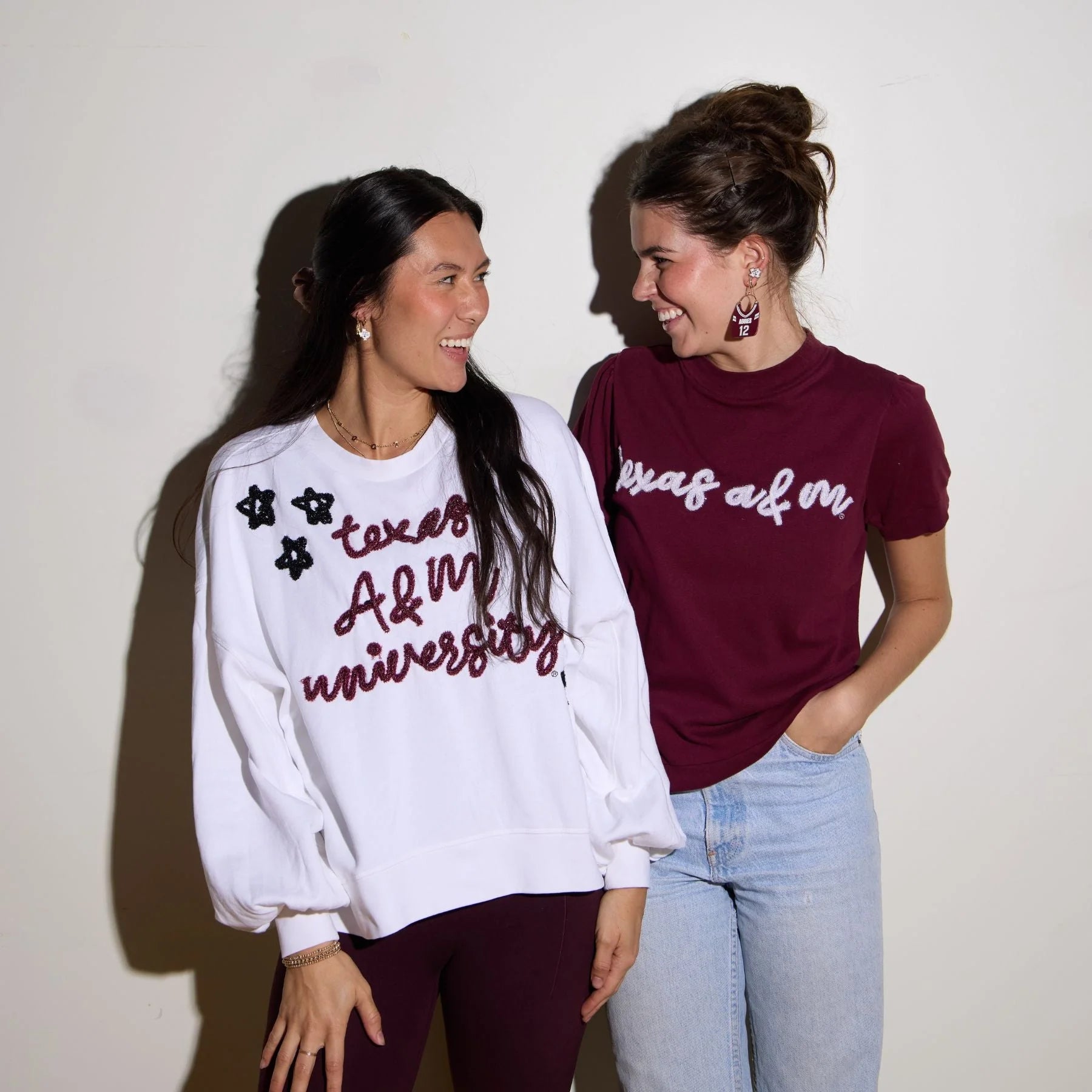 Maroon Texas A&M Aggie Jersey Earrings