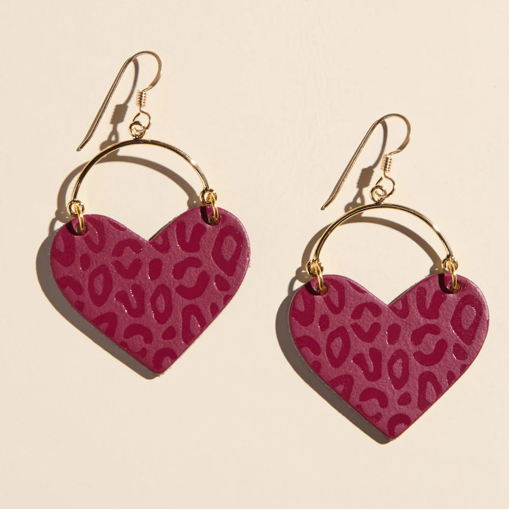 Burgundy Posh Leopard Lover Earrings