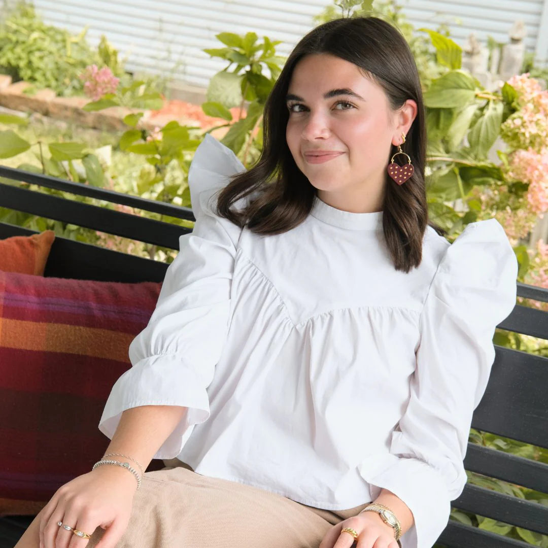 Burgundy Studded Harlow Earrings