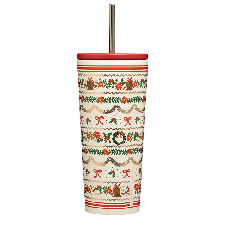 Corkcicle & Rifle Paper 24oz Cold Cup/ Holly Jolly