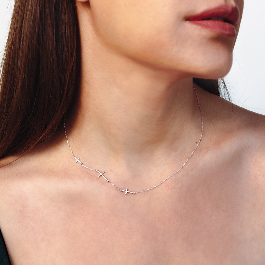 Calvary Cross Necklace- Silver