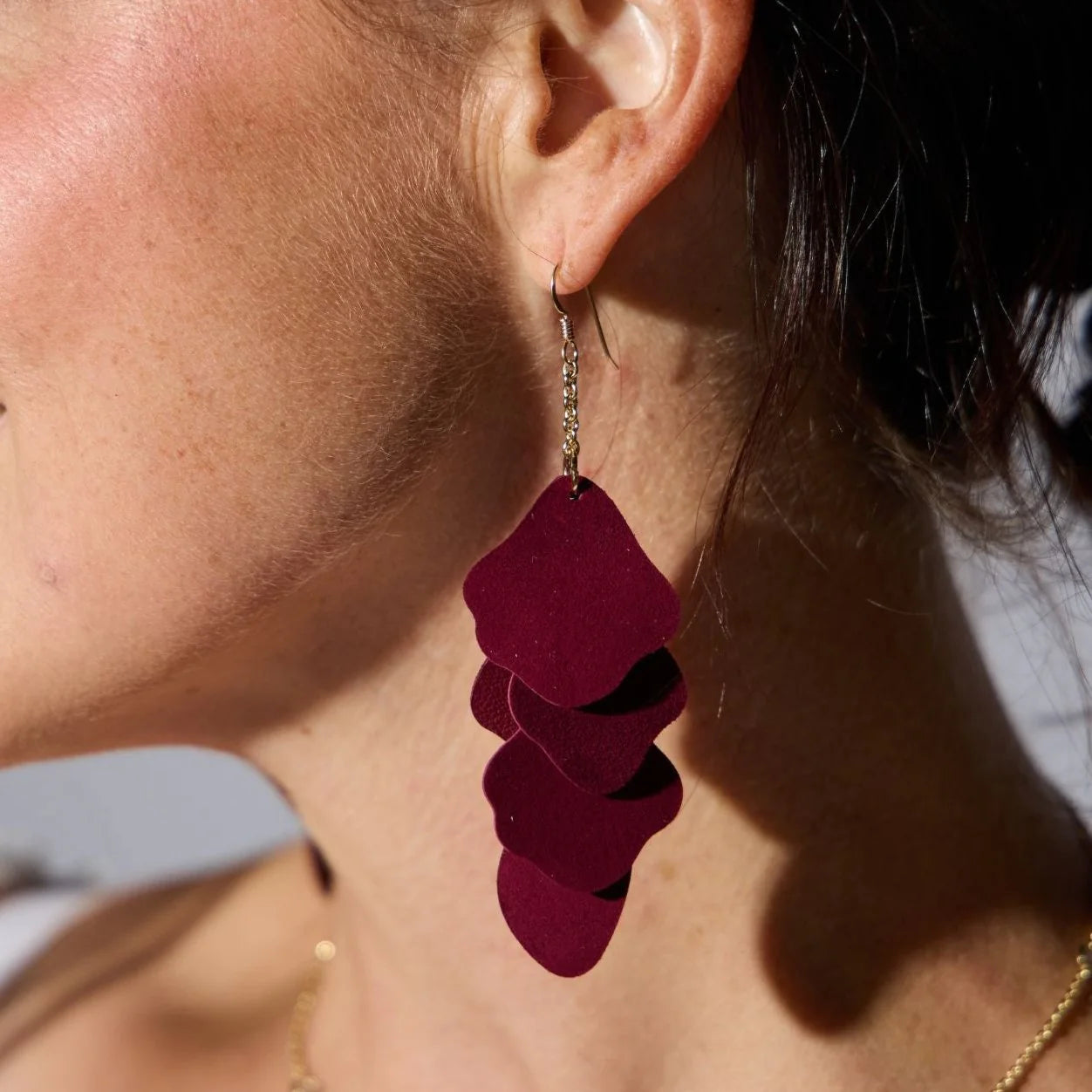 Garnet Suede Florence Earrings