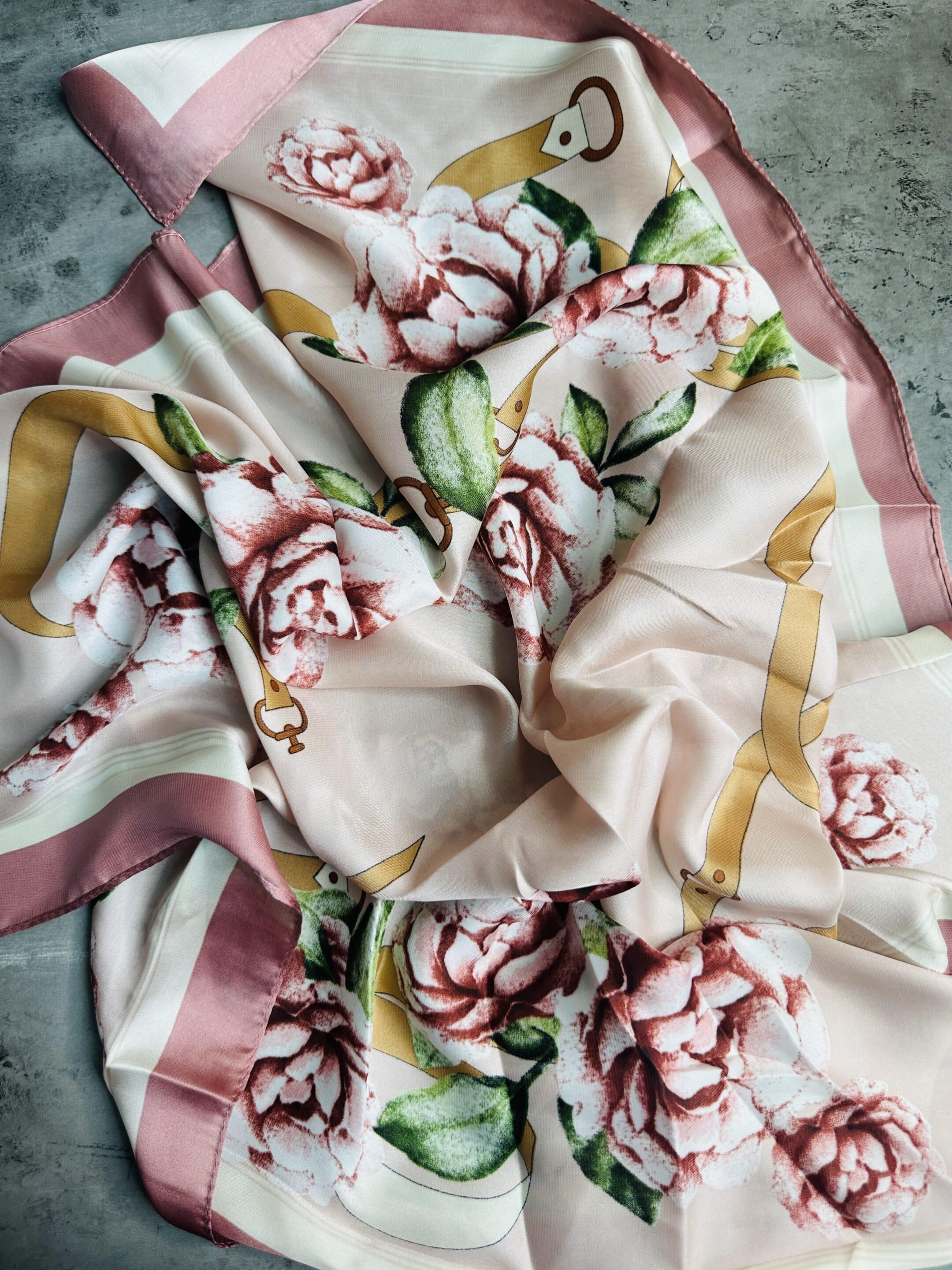 Pink Garden Silk Wild Rag