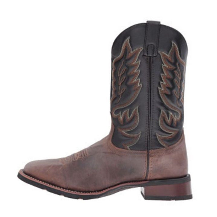 Laredo Men's Sand/Chocolate Square Toe Western Boots
