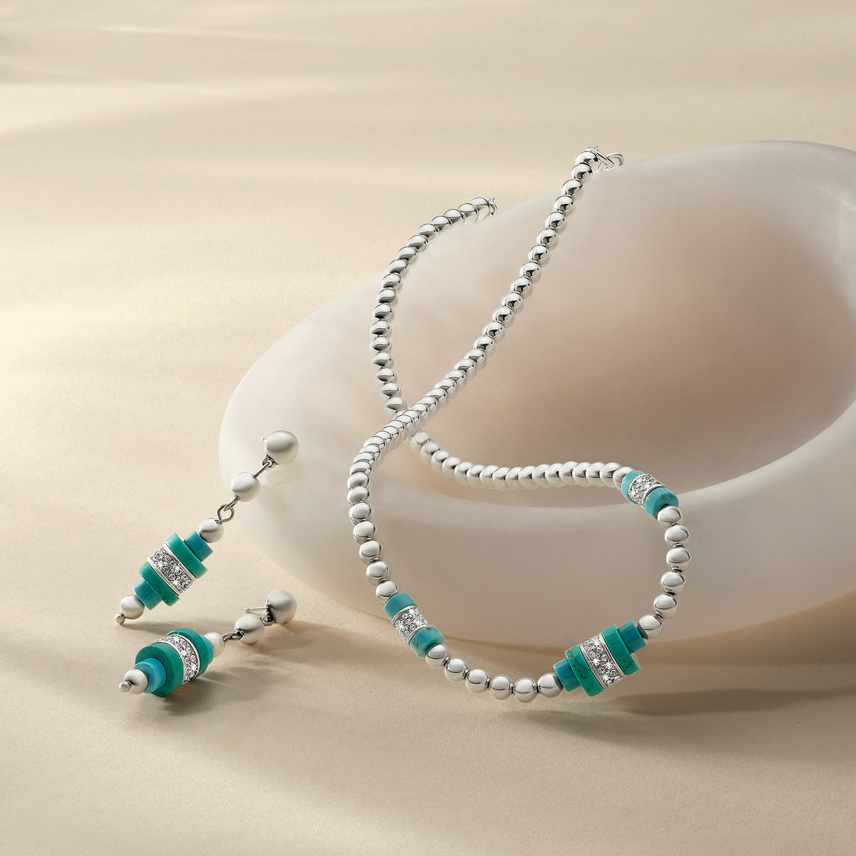 Meridian Petite Sphere Turquoise Post Drop Earrings