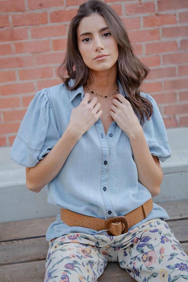 Soft Tencel Button Down Top